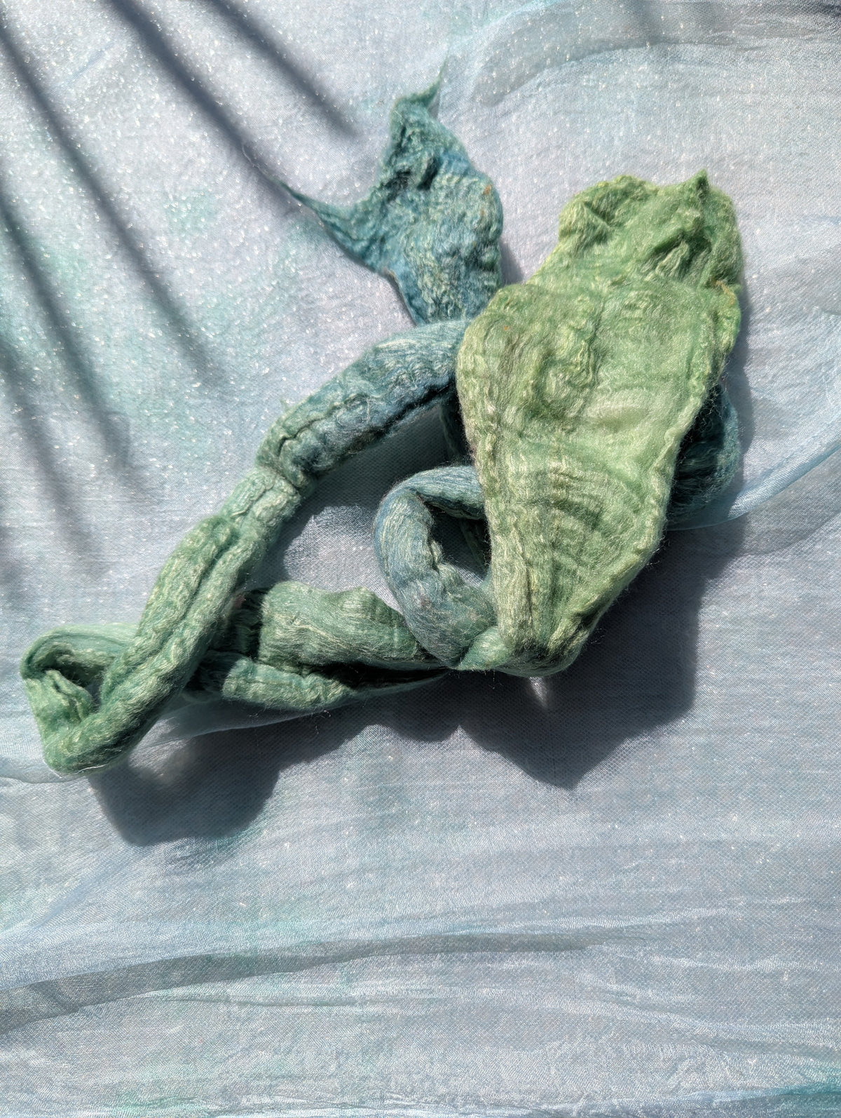 Nuno Felt Shawl- Seafoam