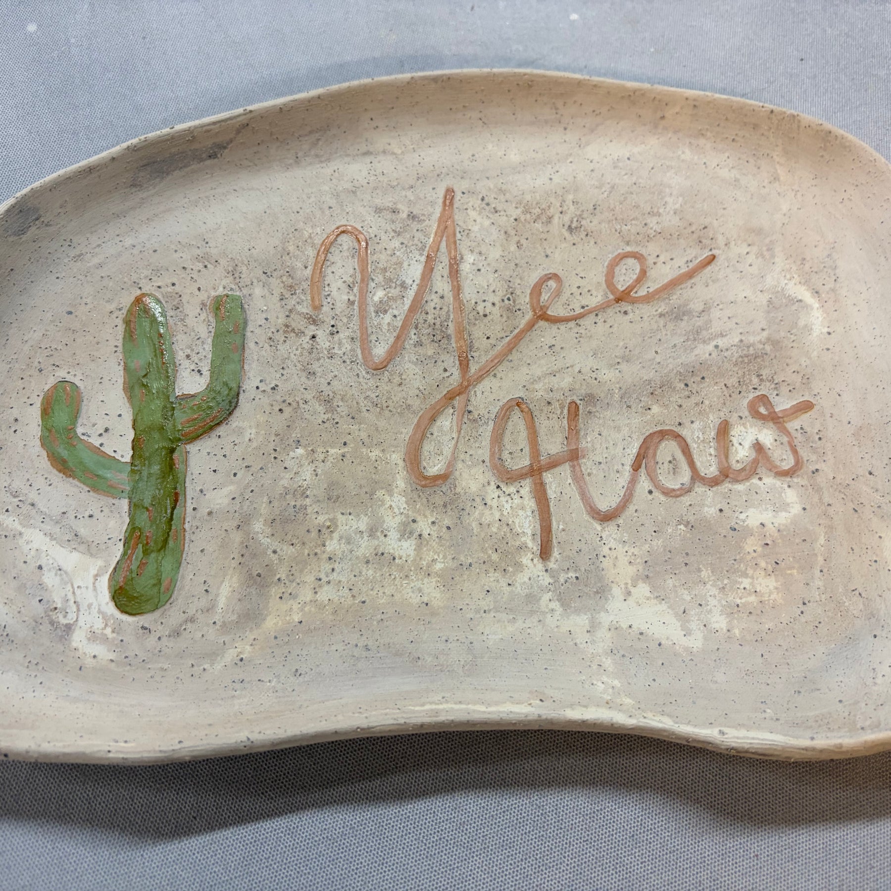 Yee Haw Western Plate - Reclaimed Clay - Cactus