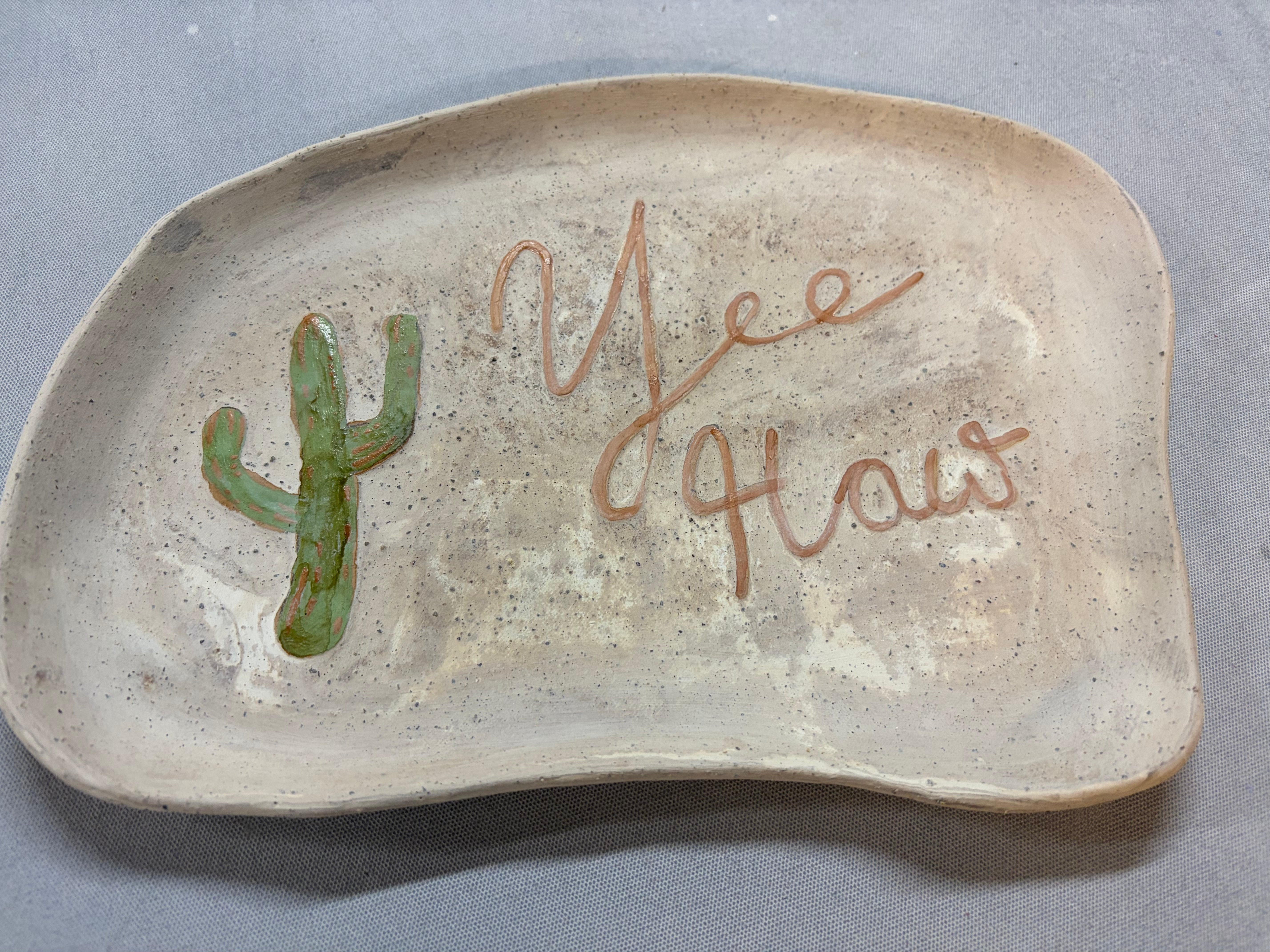 Yee Haw Western Plate - Reclaimed Clay - Cactus