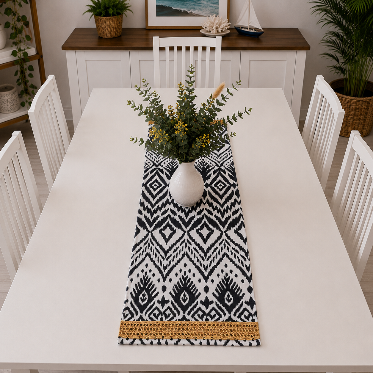 "A"-Table Runner + 6 Place Mats