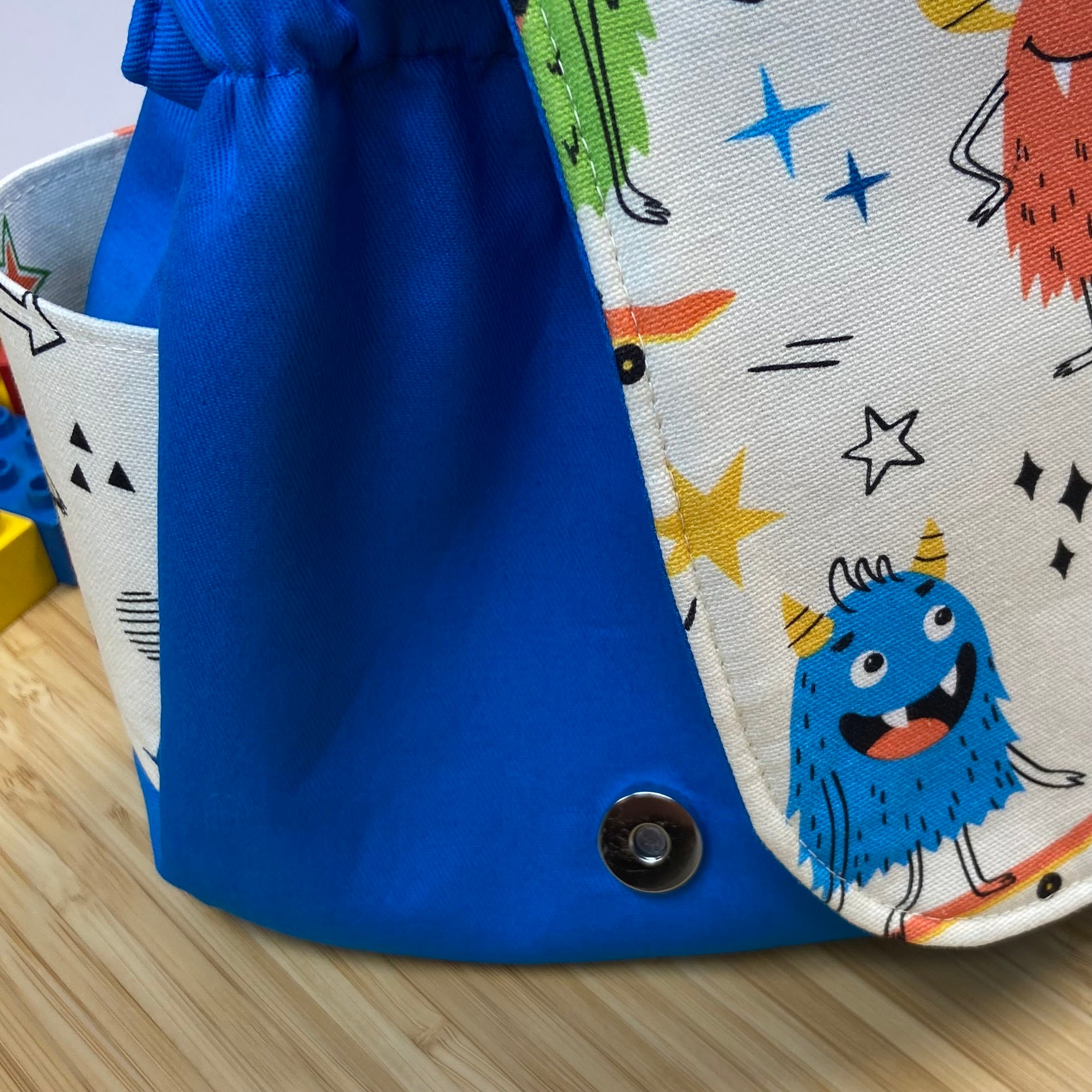 Handmade Toddler Backpack - Monsters on Wheels