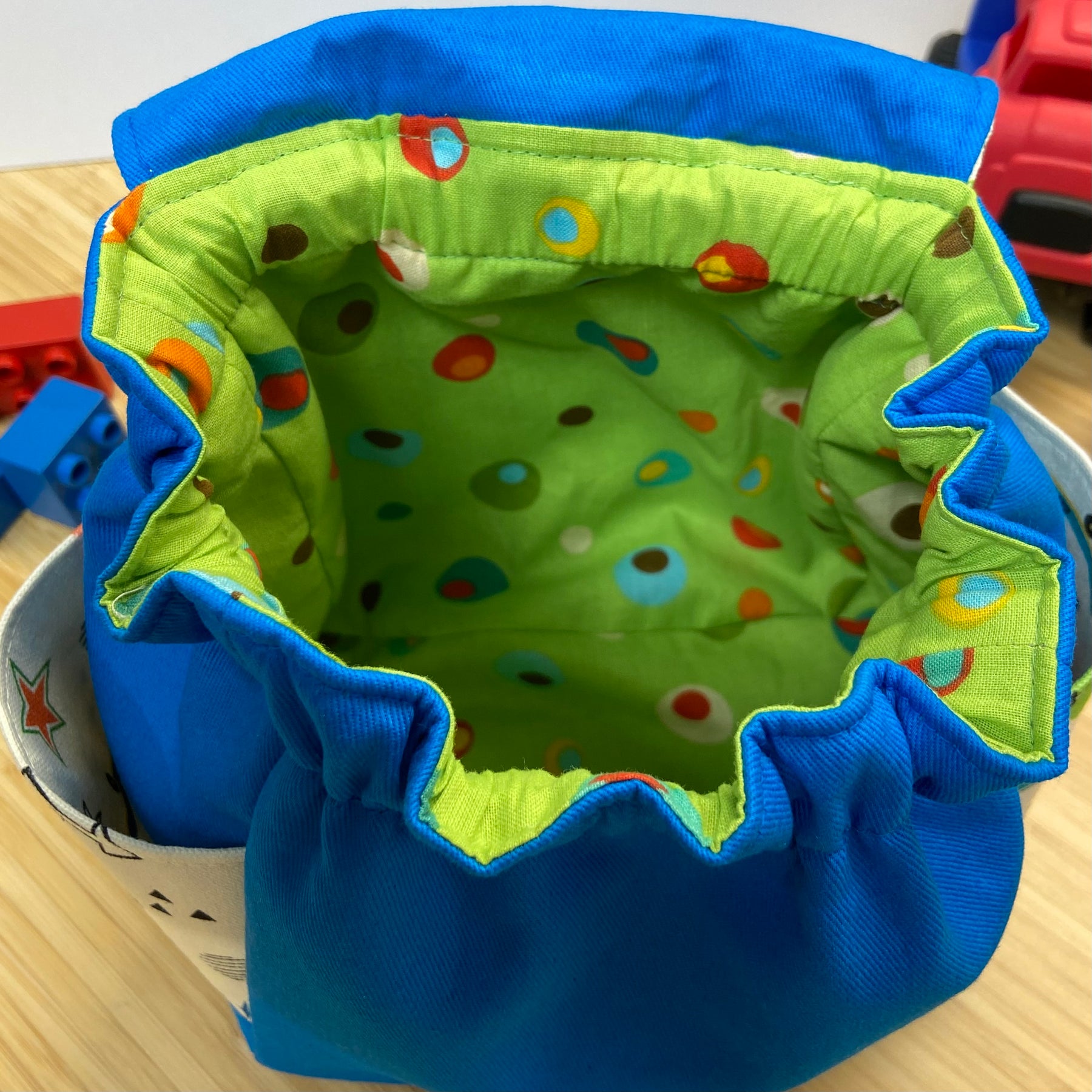 Handmade Toddler Backpack - Monsters on Wheels