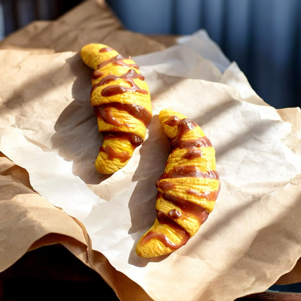 Decorative Fridge Magnets | Polymer Clay Miniature Croissants | Food Inspired