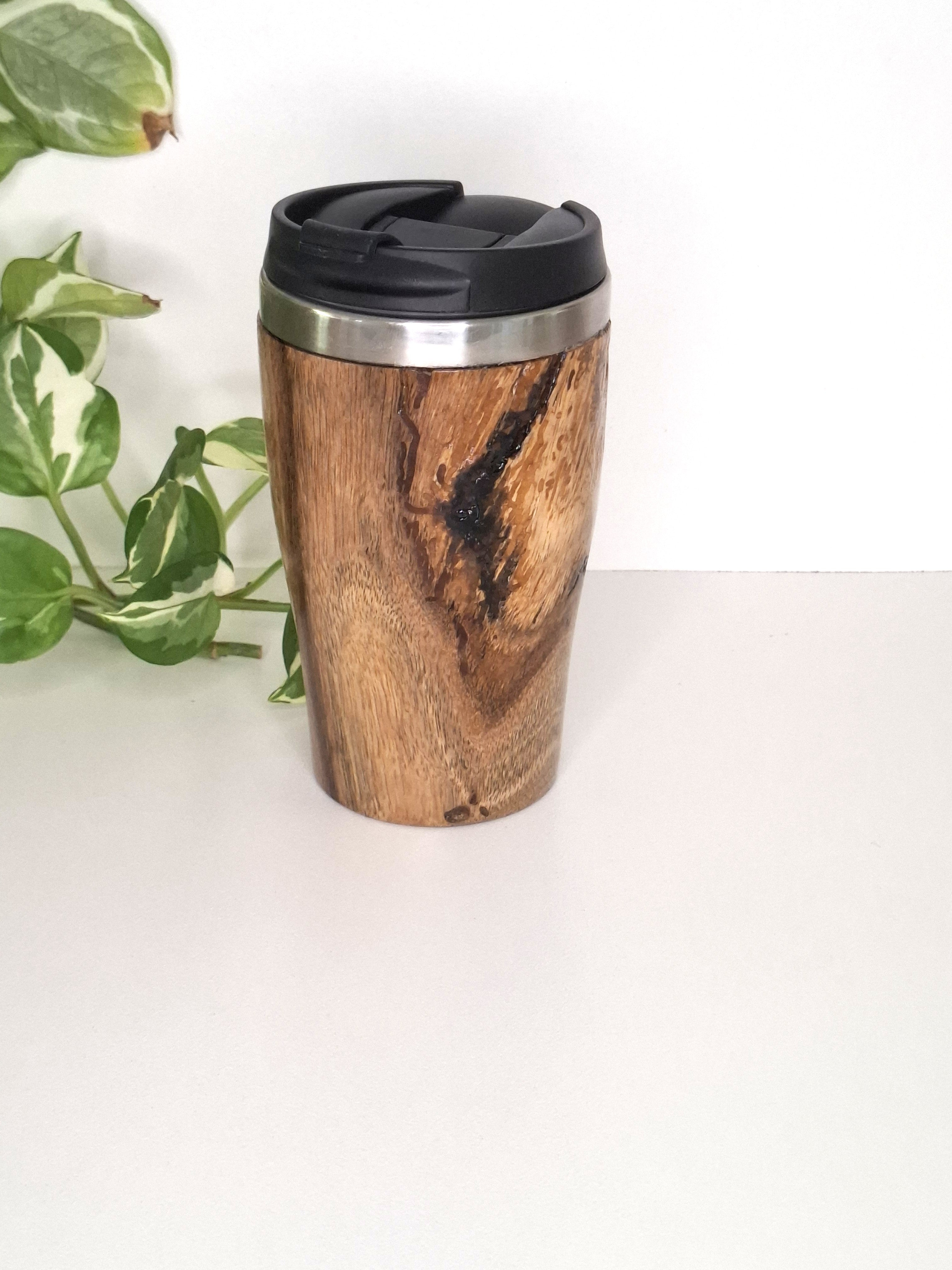 Handmade Wooden Travel Mug: Insulated Eco-Friendly Coffee Tumbler