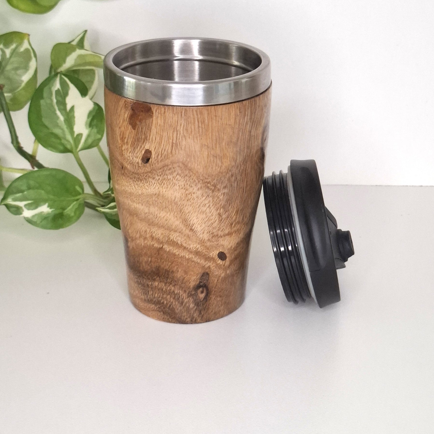 Handmade Wooden Travel Mug: Insulated Eco-Friendly Coffee Tumbler
