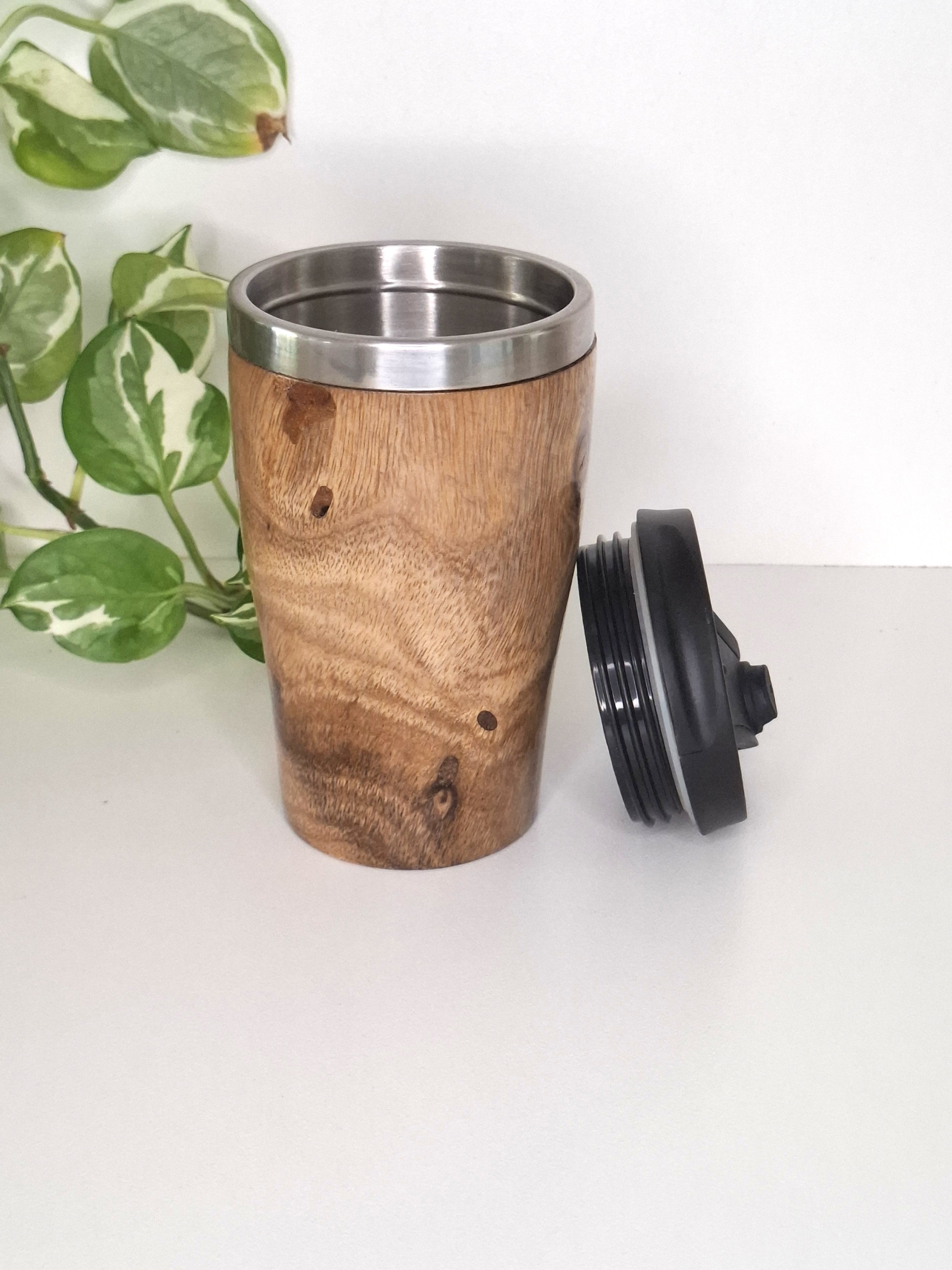 Handmade Wooden Travel Mug: Insulated Eco-Friendly Coffee Tumbler