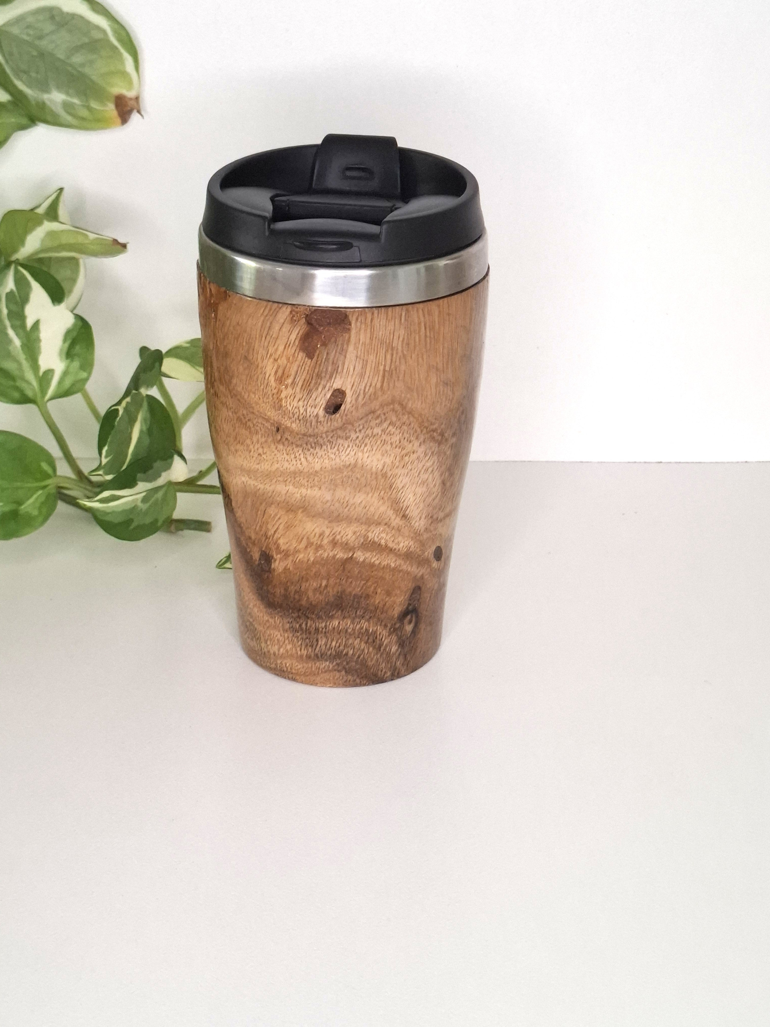Handmade Wooden Travel Mug: Insulated Eco-Friendly Coffee Tumbler