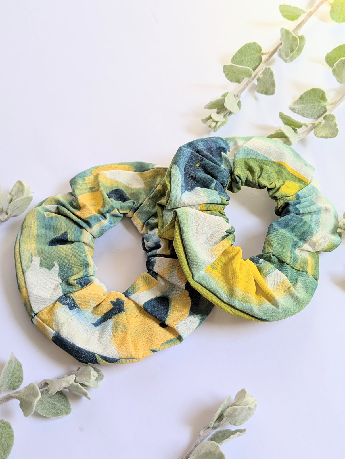 Hand Printed Fabric Scrunchies