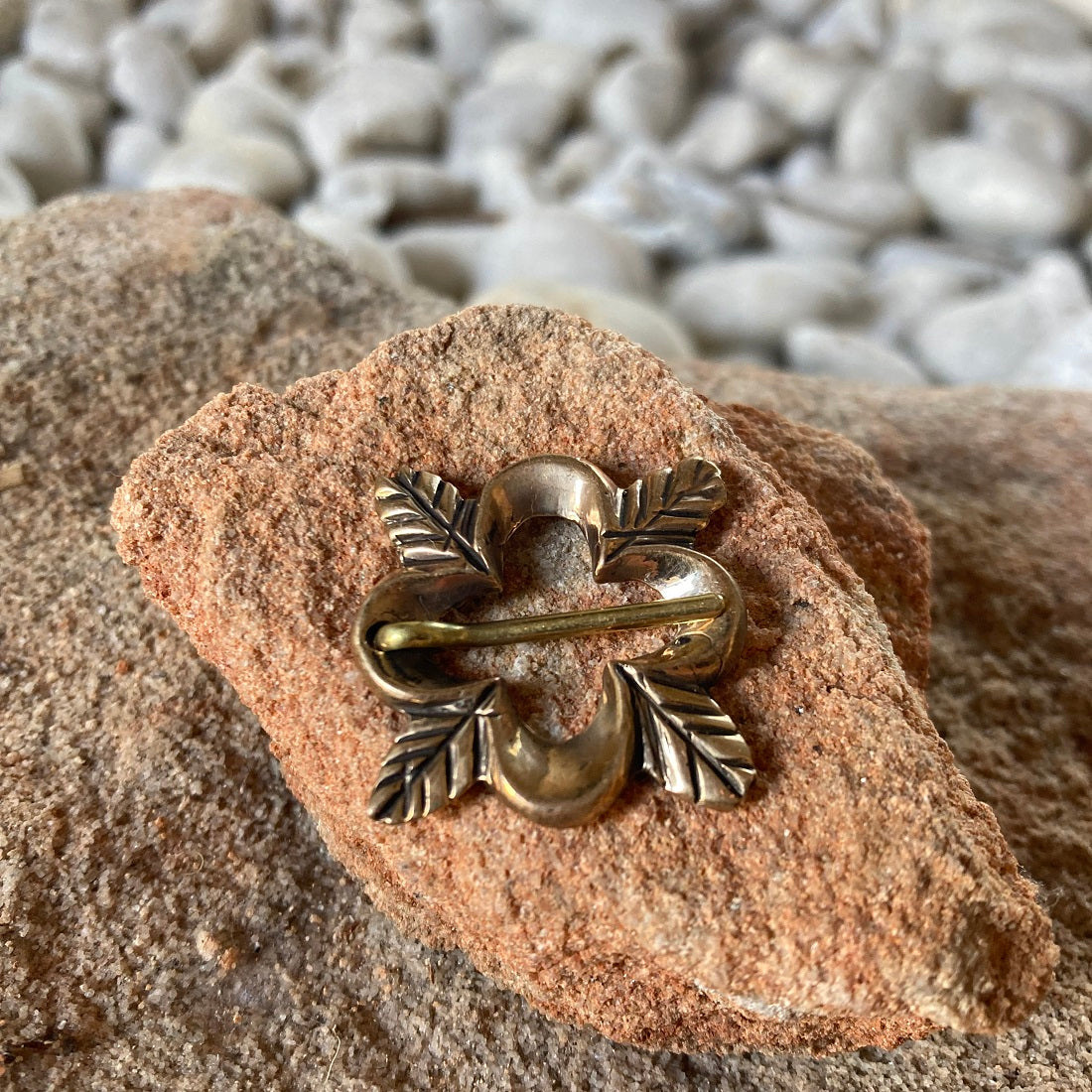 Bronze Quatrefoil Leaf Brooch