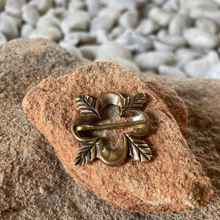 Bronze Quatrefoil Leaf Brooch