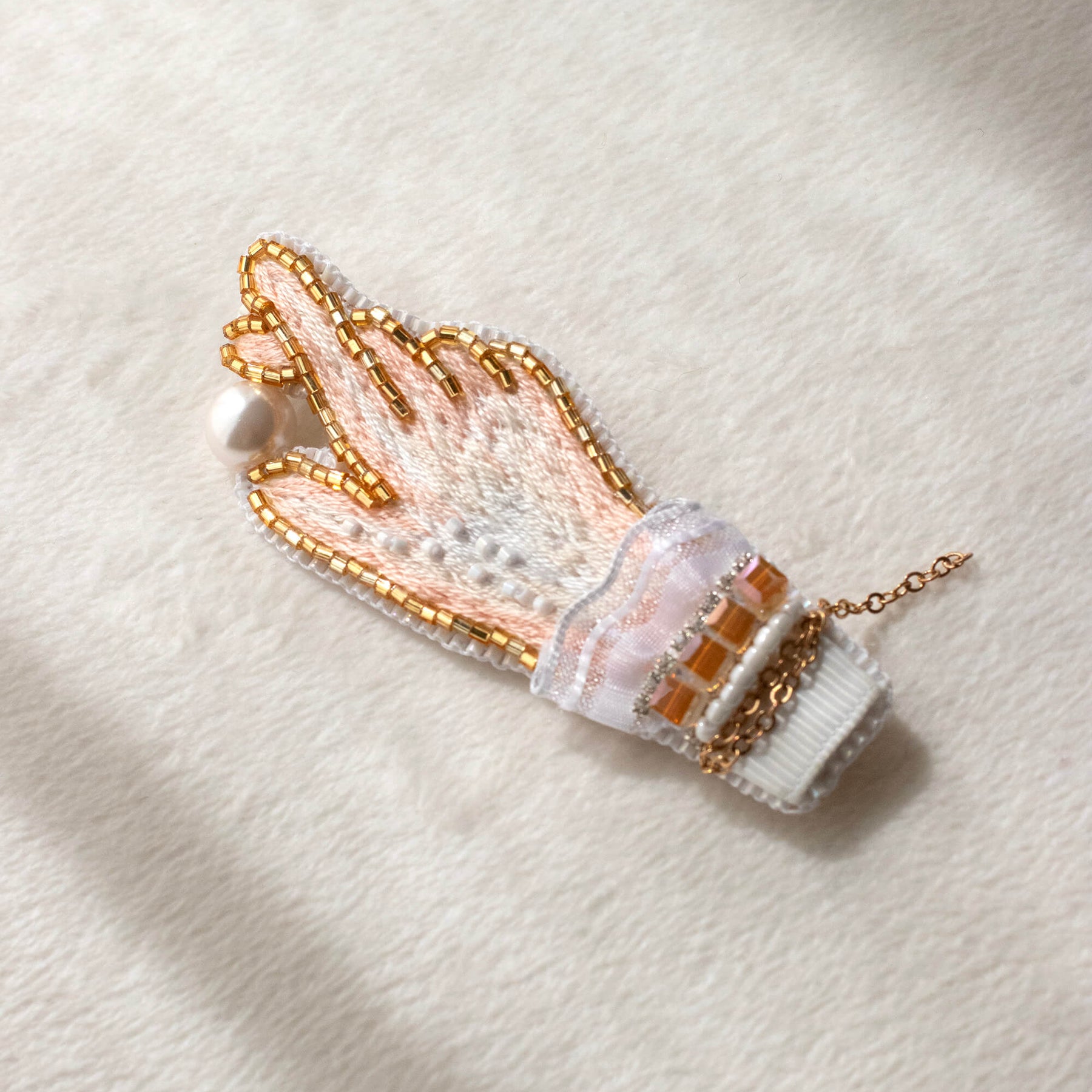 Pearl of Grace Hand Brooch