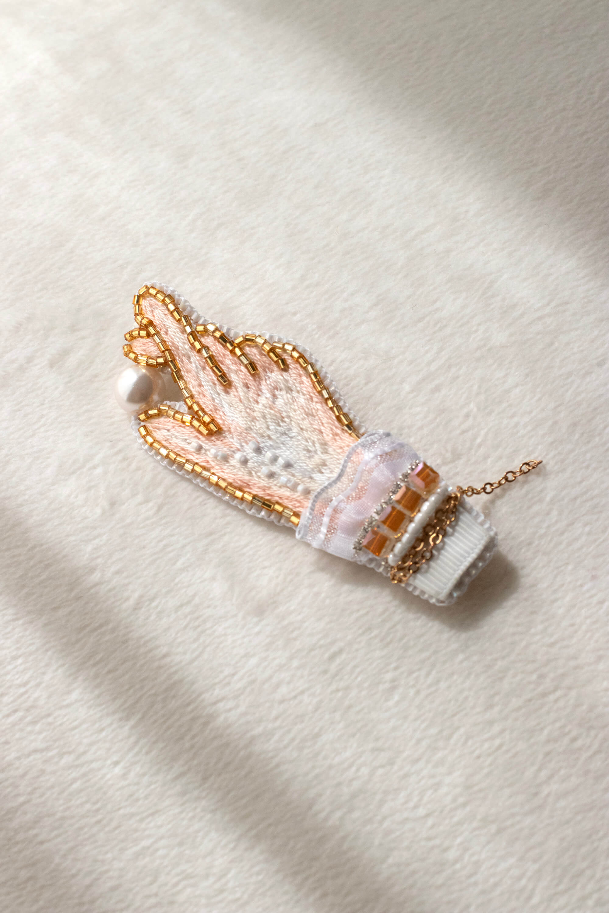 Pearl of Grace Hand Brooch