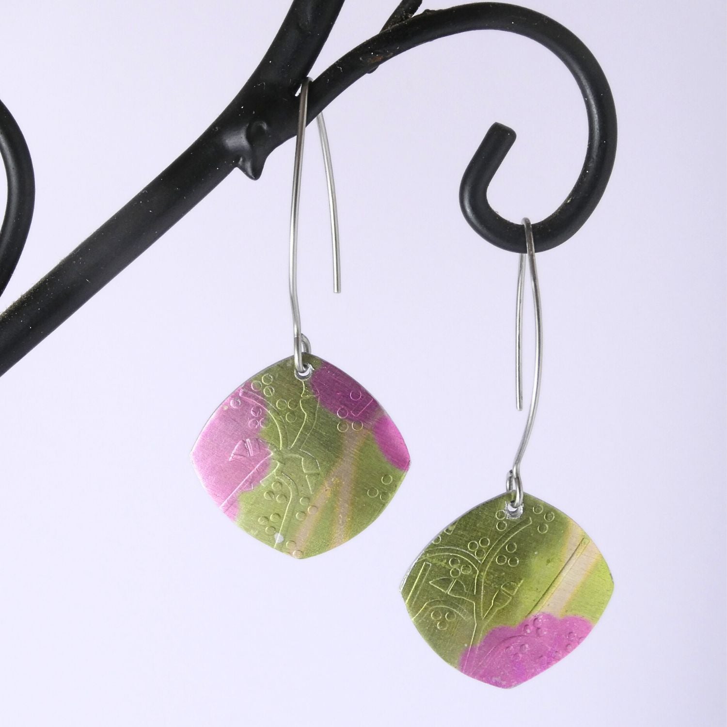 Anodised aluminium earrings Cherry Blossom Collection