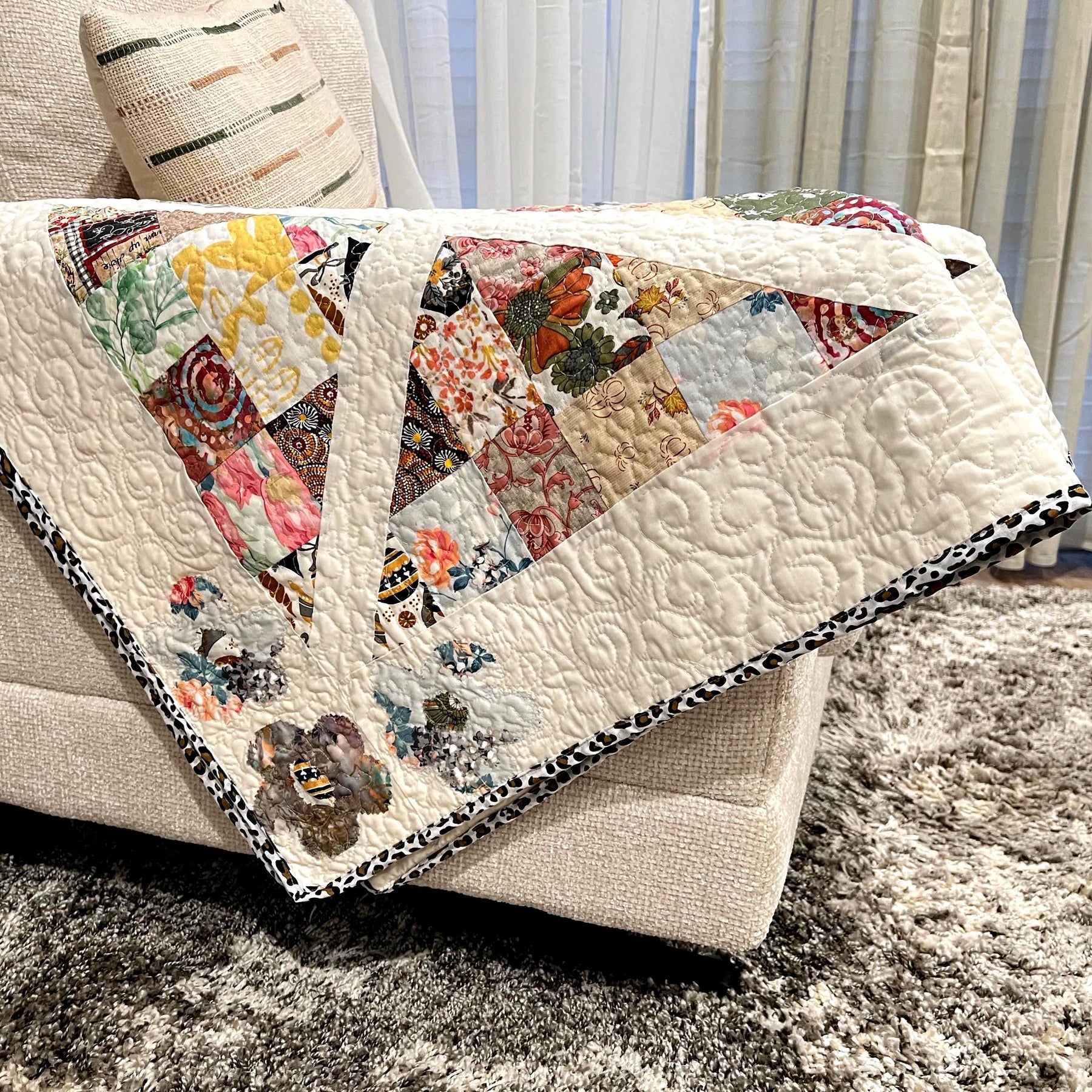 Split & Strip Quilt Pattern – Diamond On Point Layout, Scrap Friendly (PDF Download)