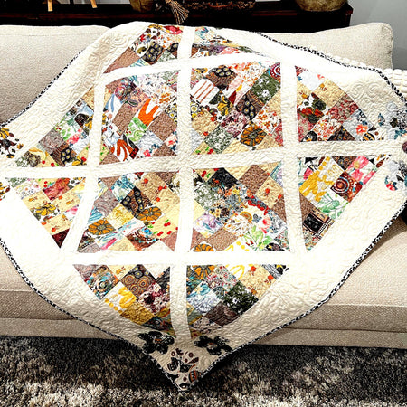 Split & Strip Quilt Pattern – Diamond On Point Layout, Scrap Friendly (PDF Download)