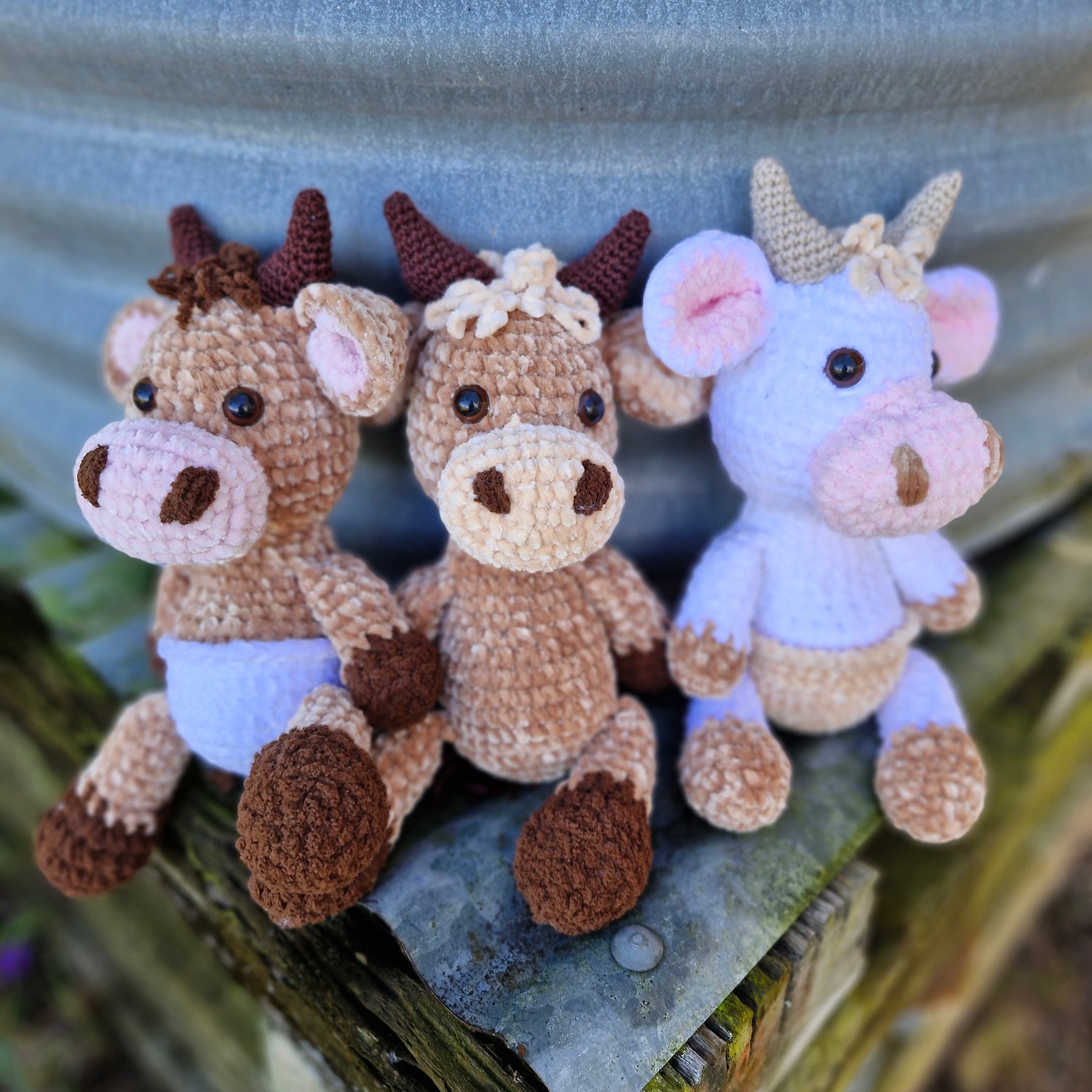 Adorable Crochet BABY HIGHLAND COW / BULL