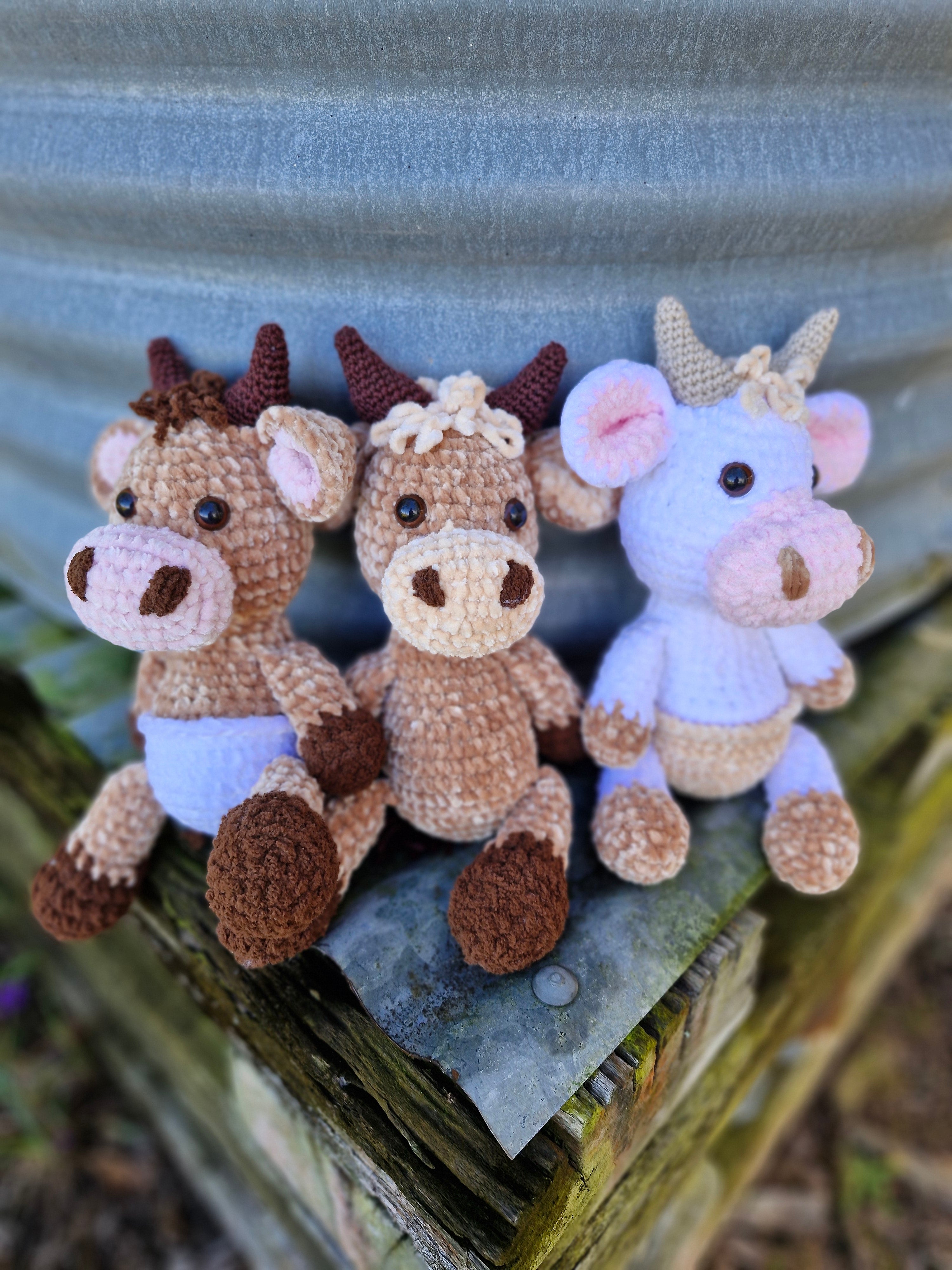 Adorable Crochet BABY HIGHLAND COW / BULL