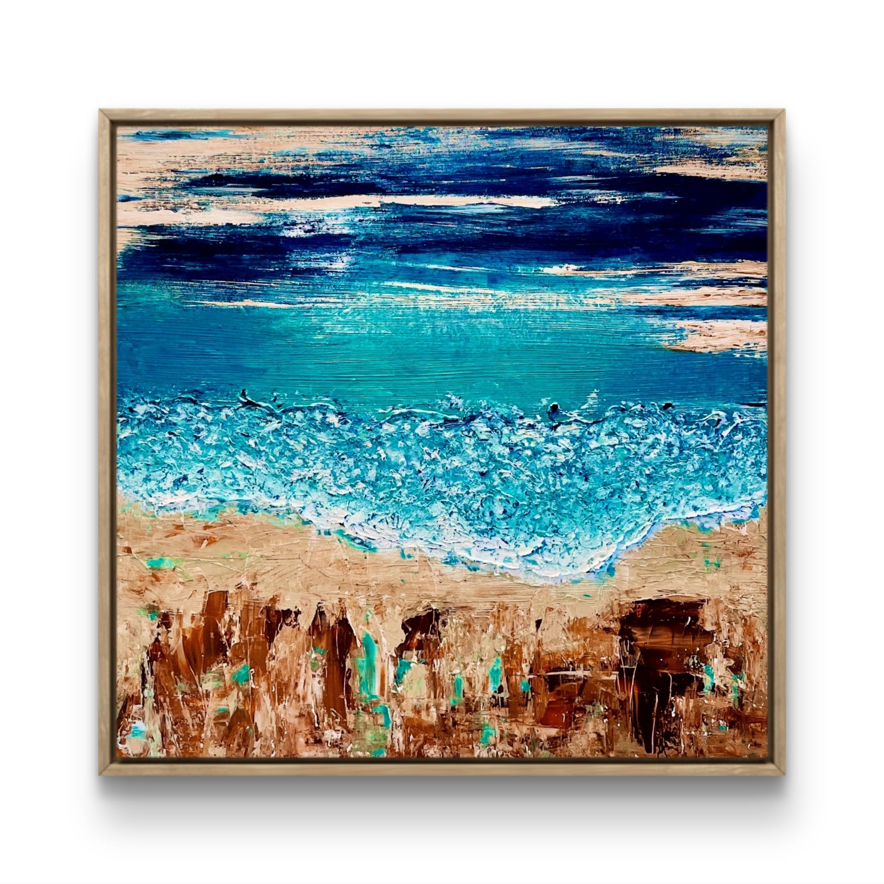One Summer - Floating Framed stretch canvas - Textured Acrylic