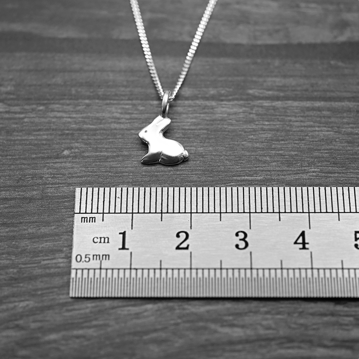 Tiny Bunny - Handmade Sterling Silver Pendant with Chain