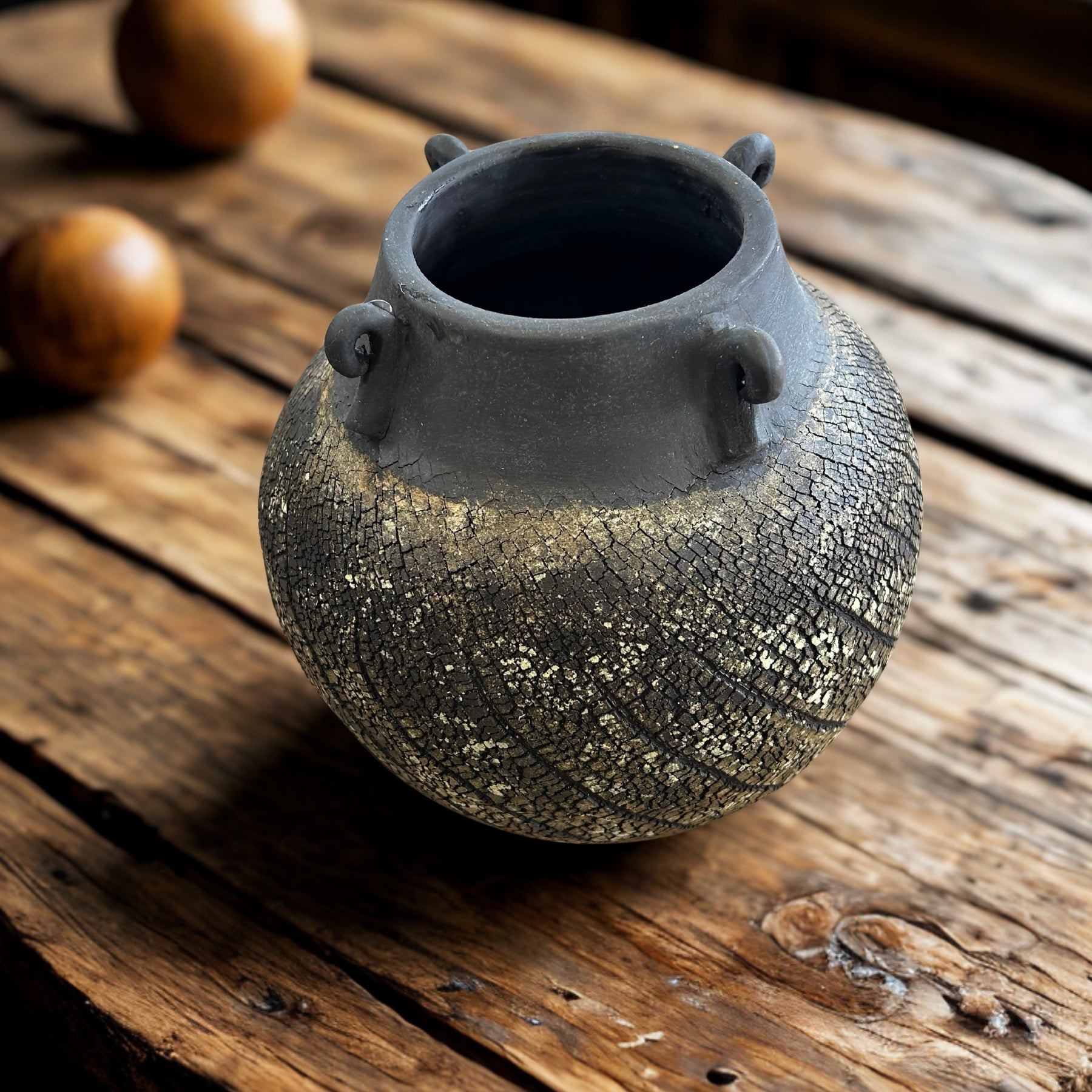 Black yellow urn