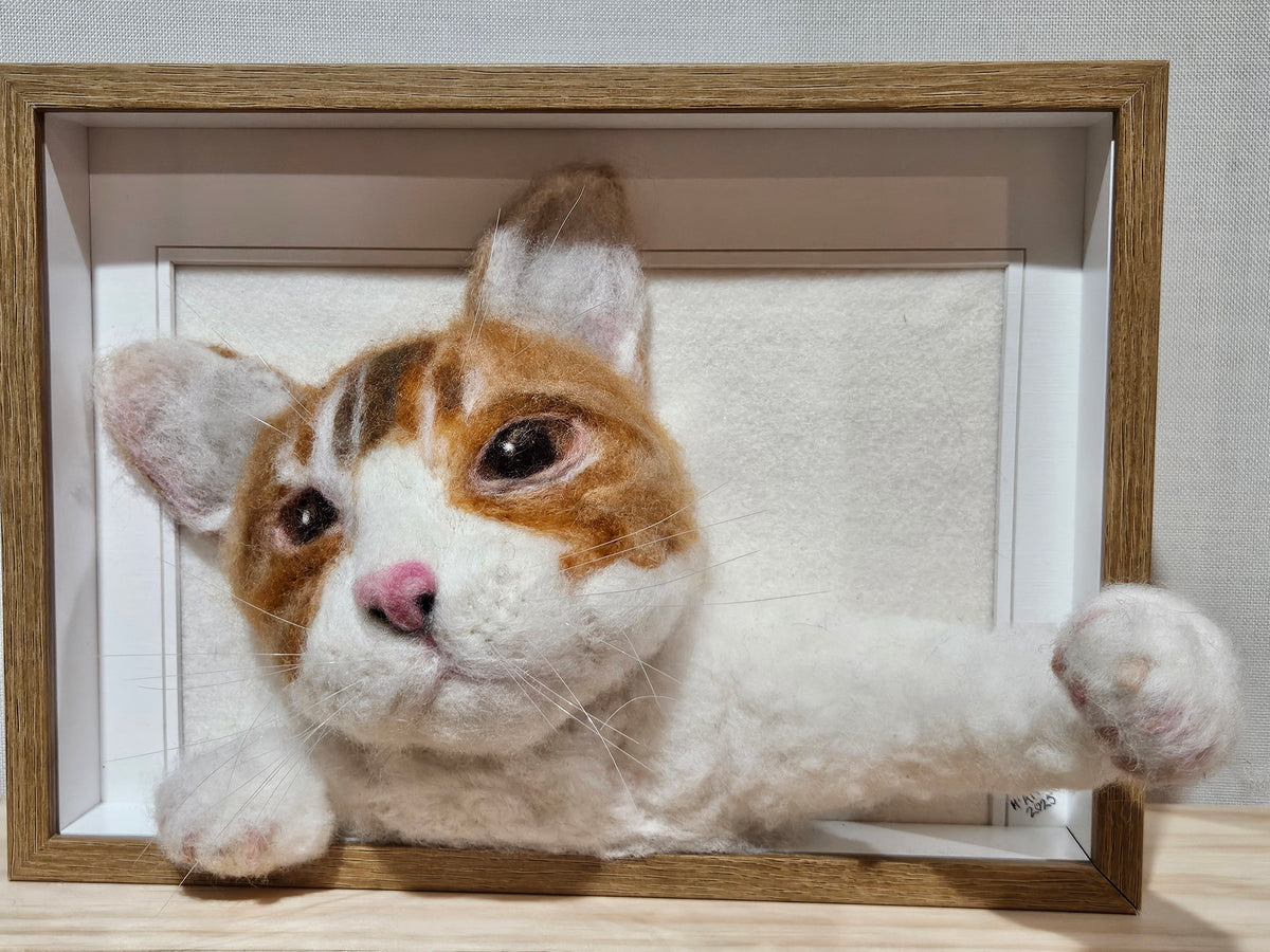 Custom 3D Fibre Art Framed Pawtrait incl. Paws