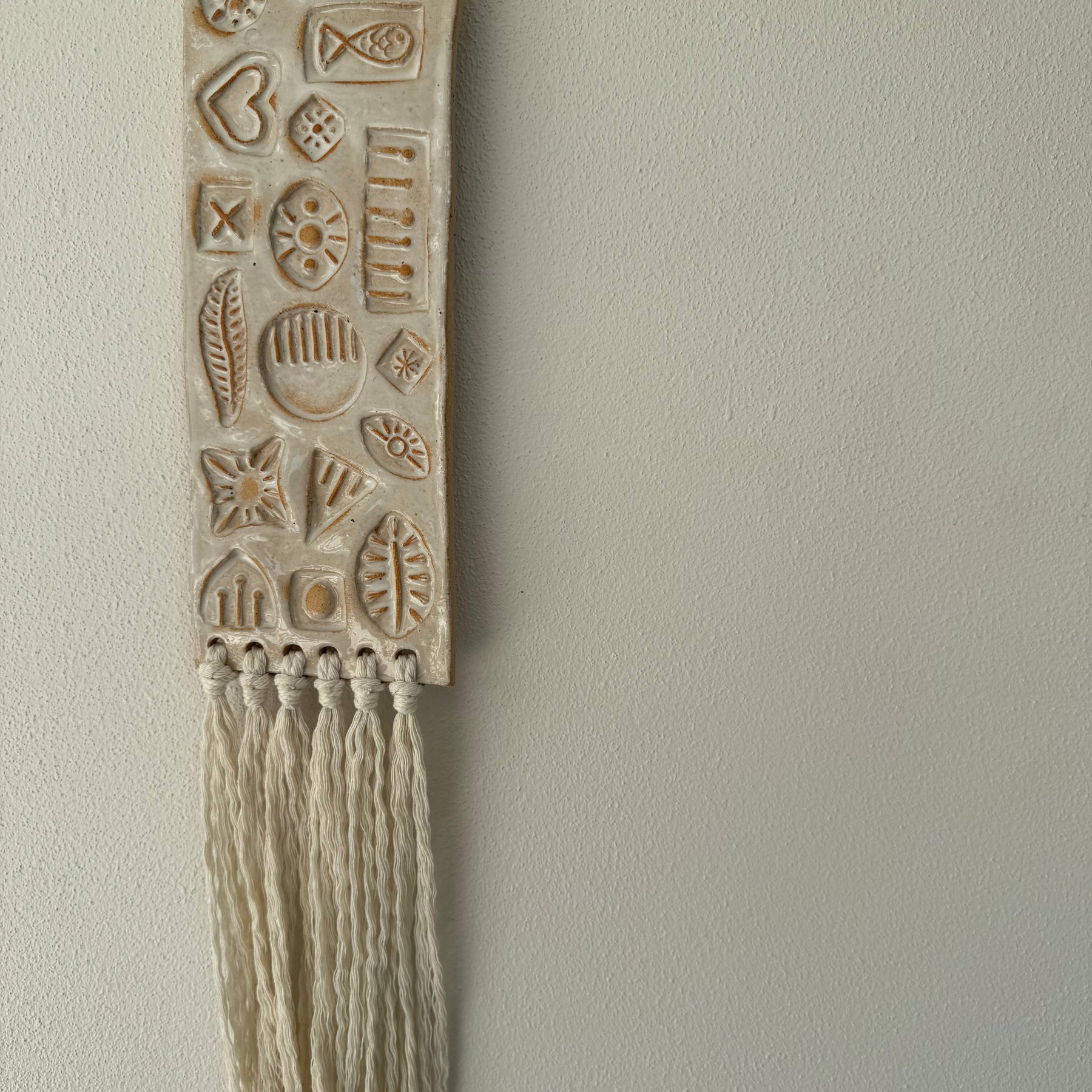 Ceramic Stamped Wall Art Tablet Large