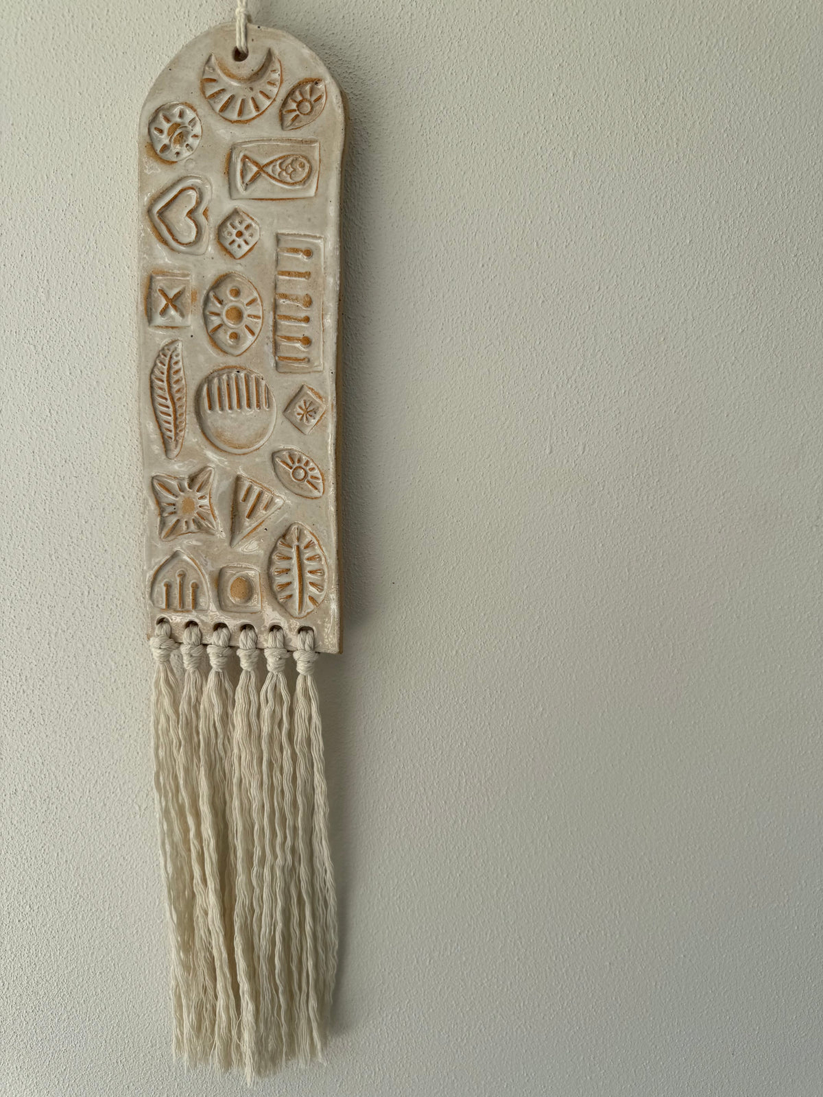Ceramic Stamped Wall Art Tablet Large