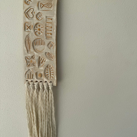Ceramic Stamped Wall Art Tablet Large