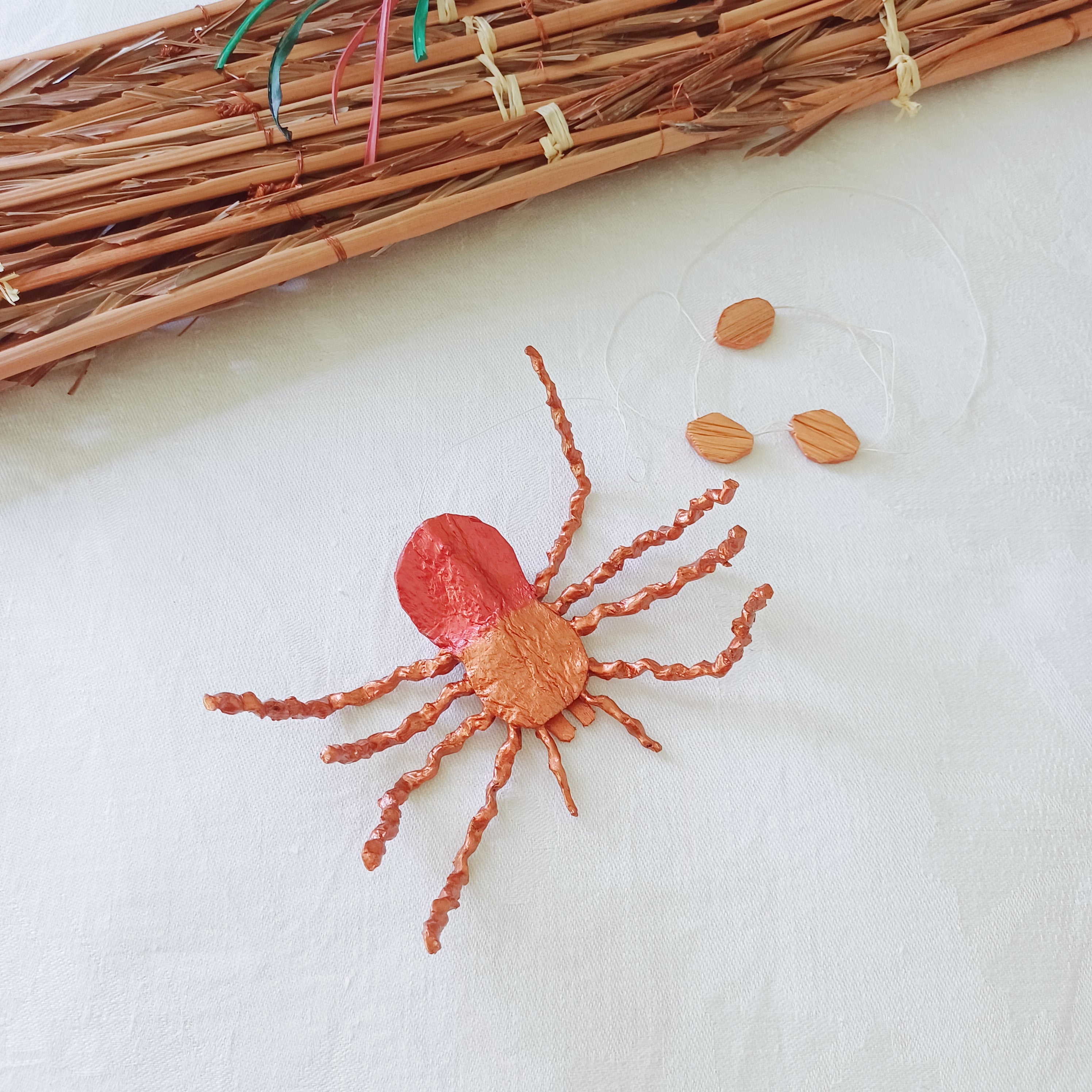 Wobble Webber handmade spider ornament, hanging decoration