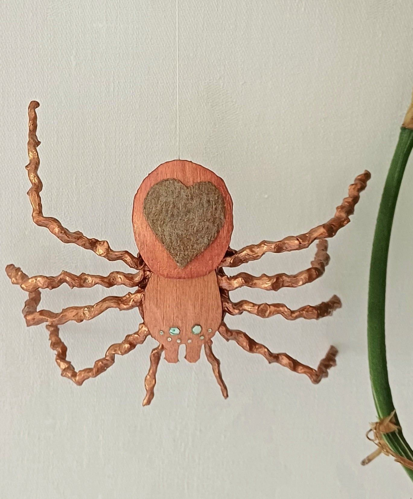 Wobble Webber handmade spider ornament, hanging decoration