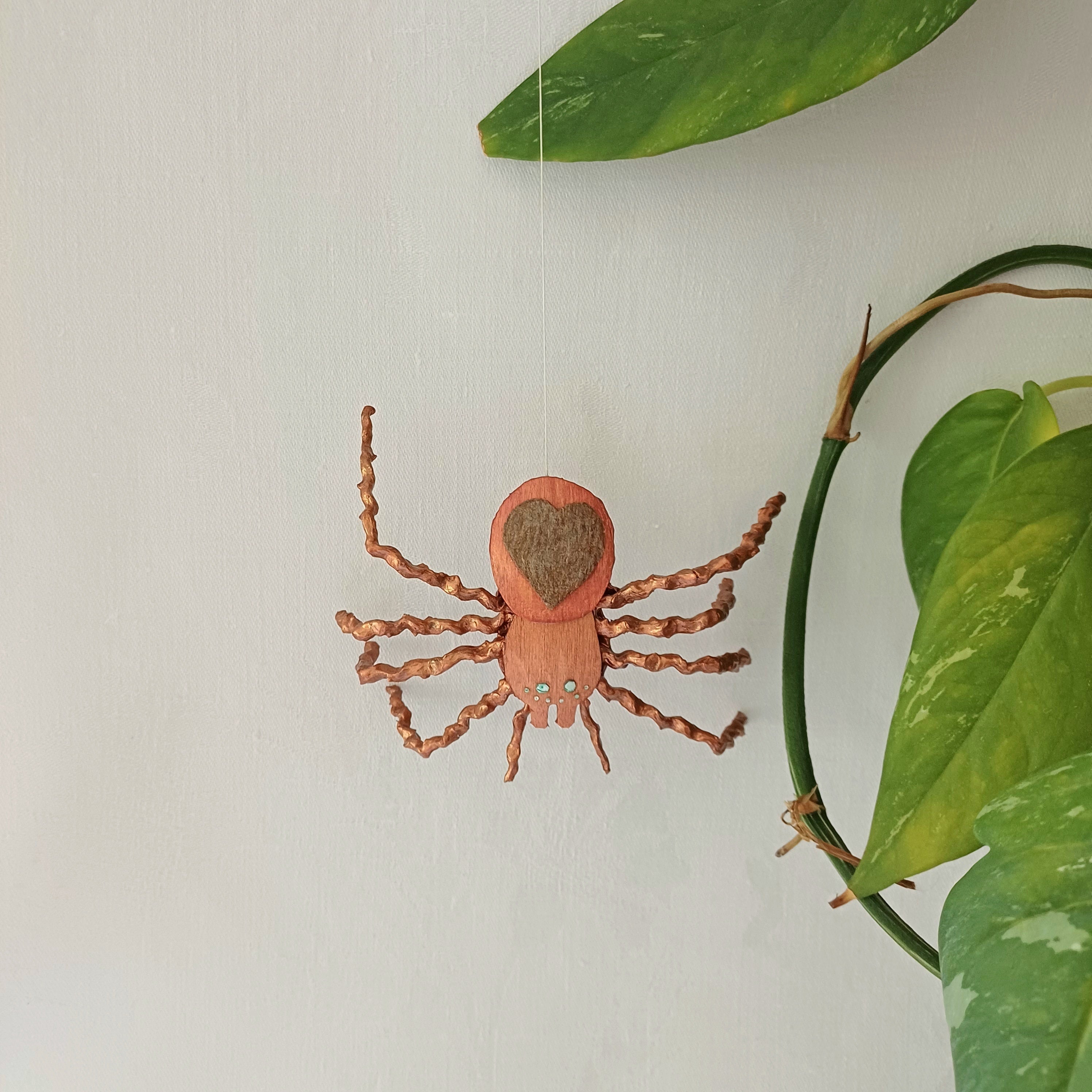 Wobble Webber handmade spider ornament, hanging decoration