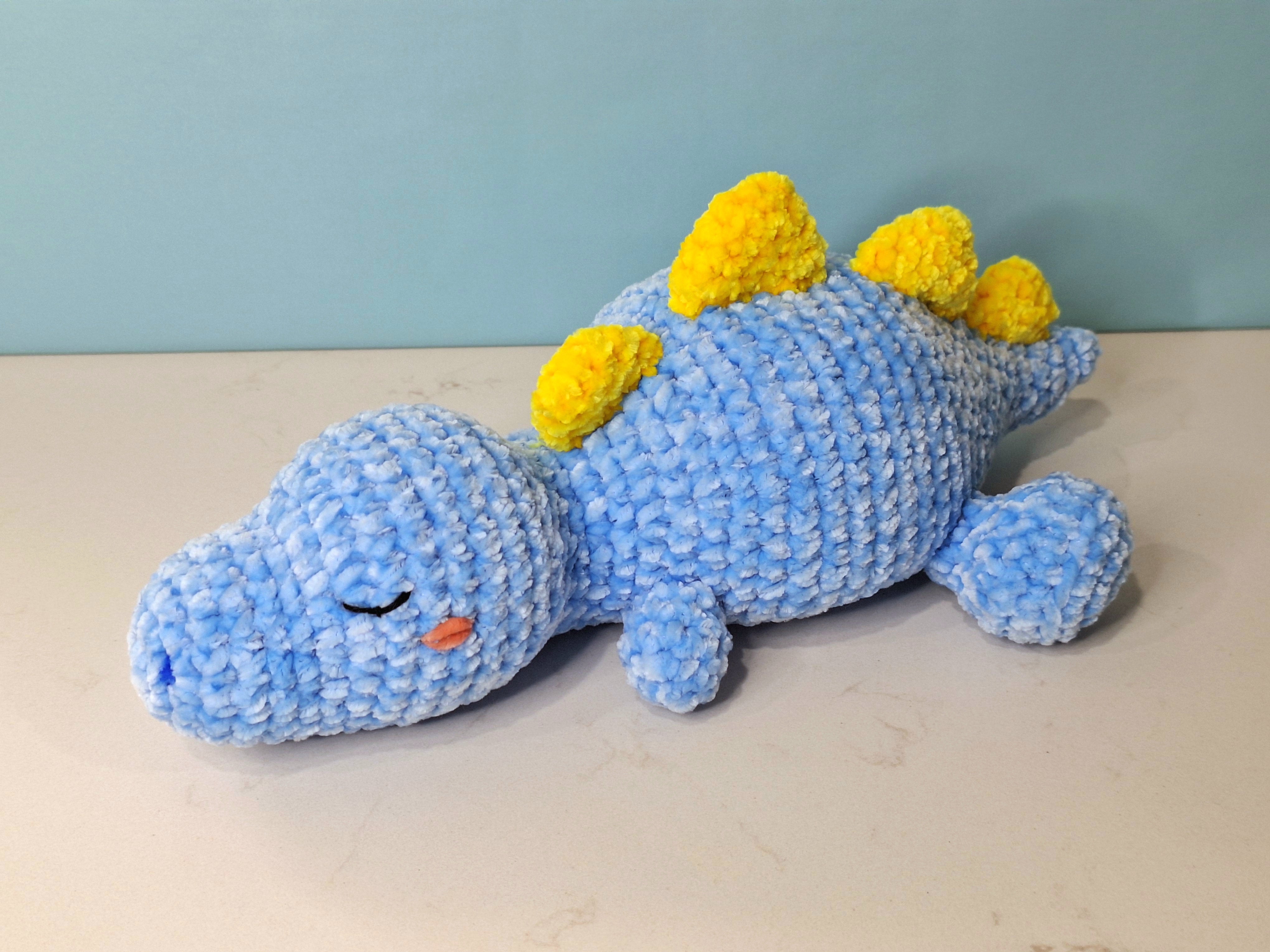 Sleepy Velvet Crocheted Dinosaur – Soft Plush Toy