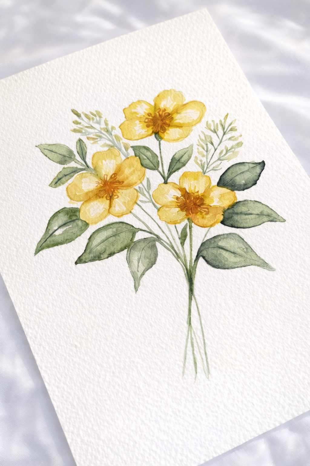 Original Watercolour Artwork – Hibbertia scandens (January Australian Native Birthflower)