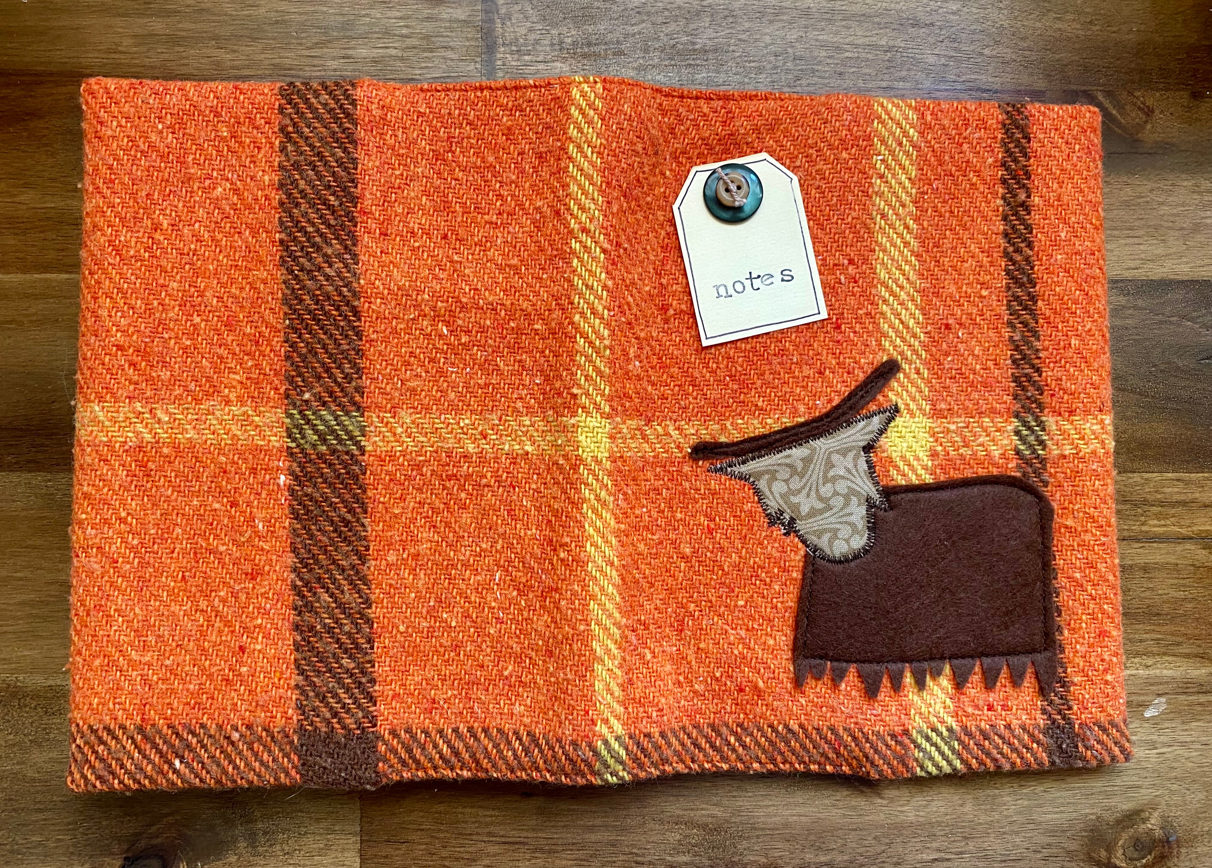 A5 Upcycled Notebook Highland Cow - Orange