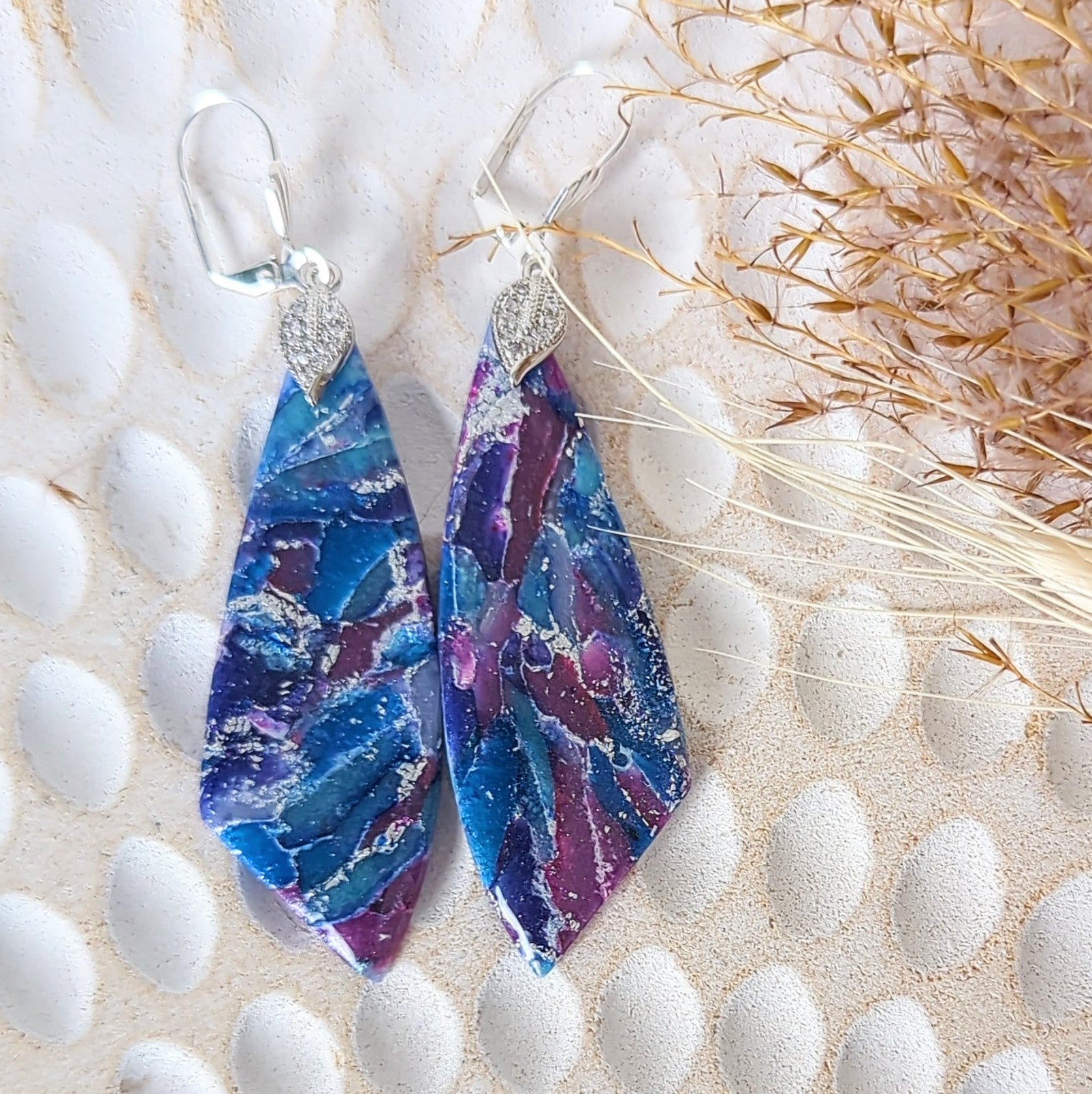 Multi Colour, Stone Look Drop Earrings.