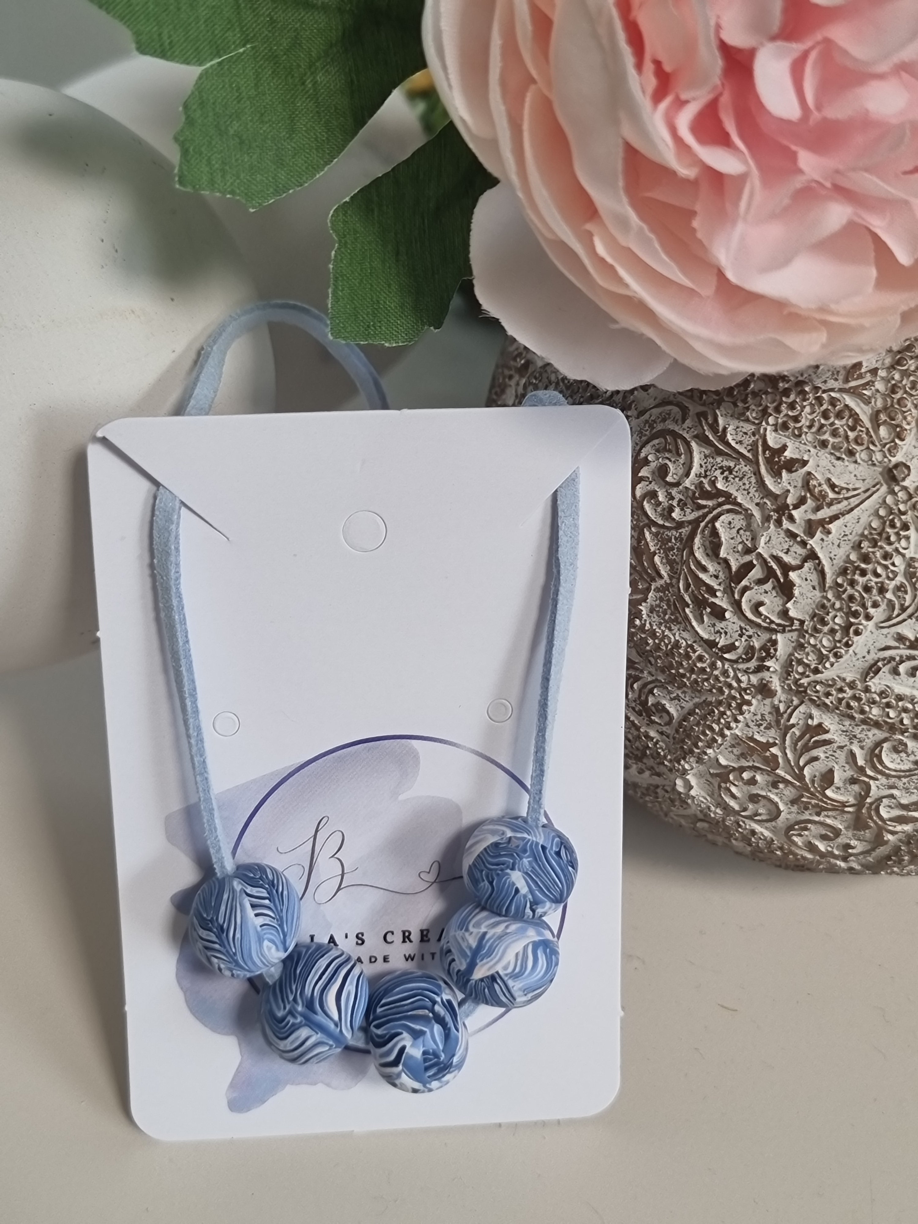 Blue Feather Minimalist Necklace