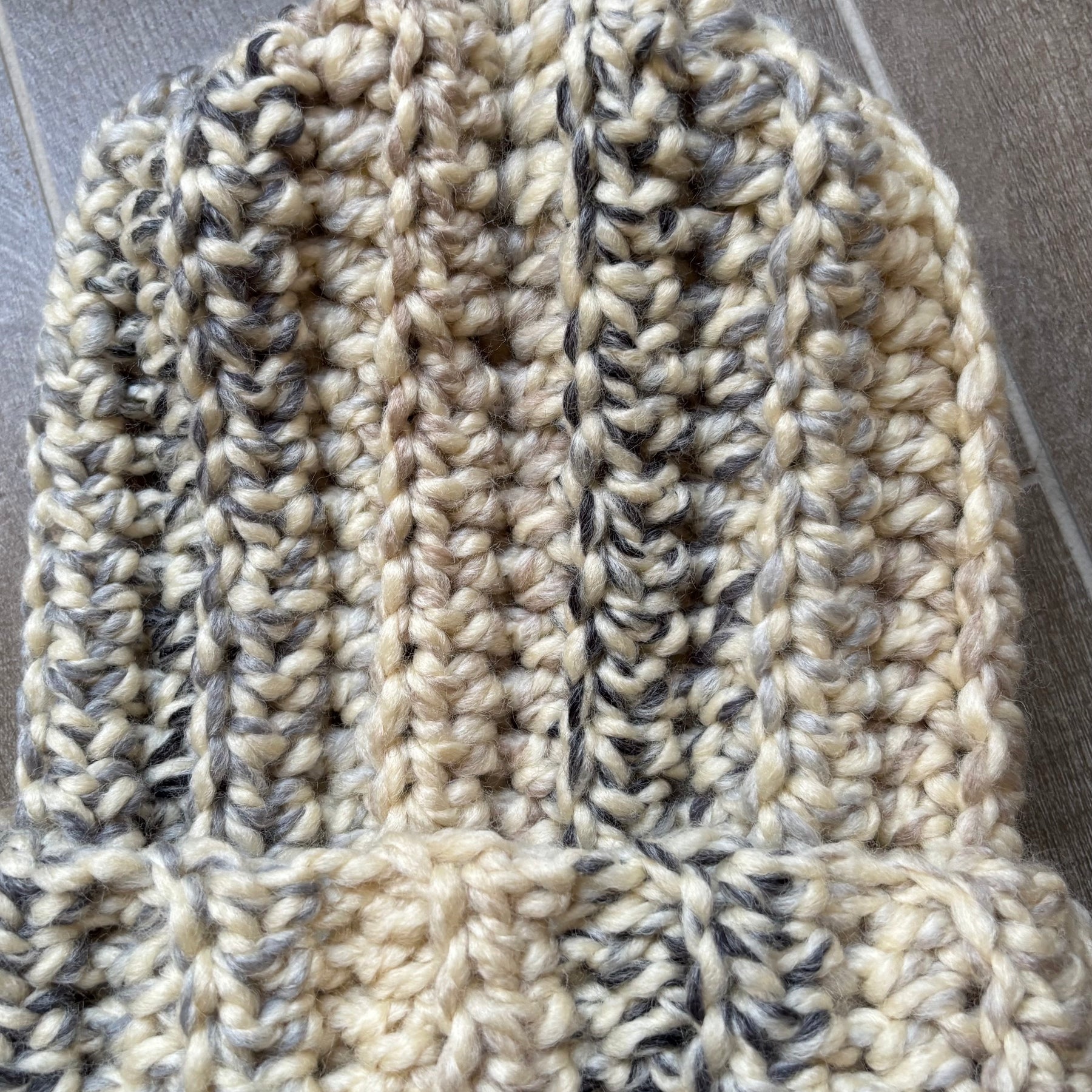 Hand Crocheted Beanie | Super Chunky |Grey Fleck | Unisex
