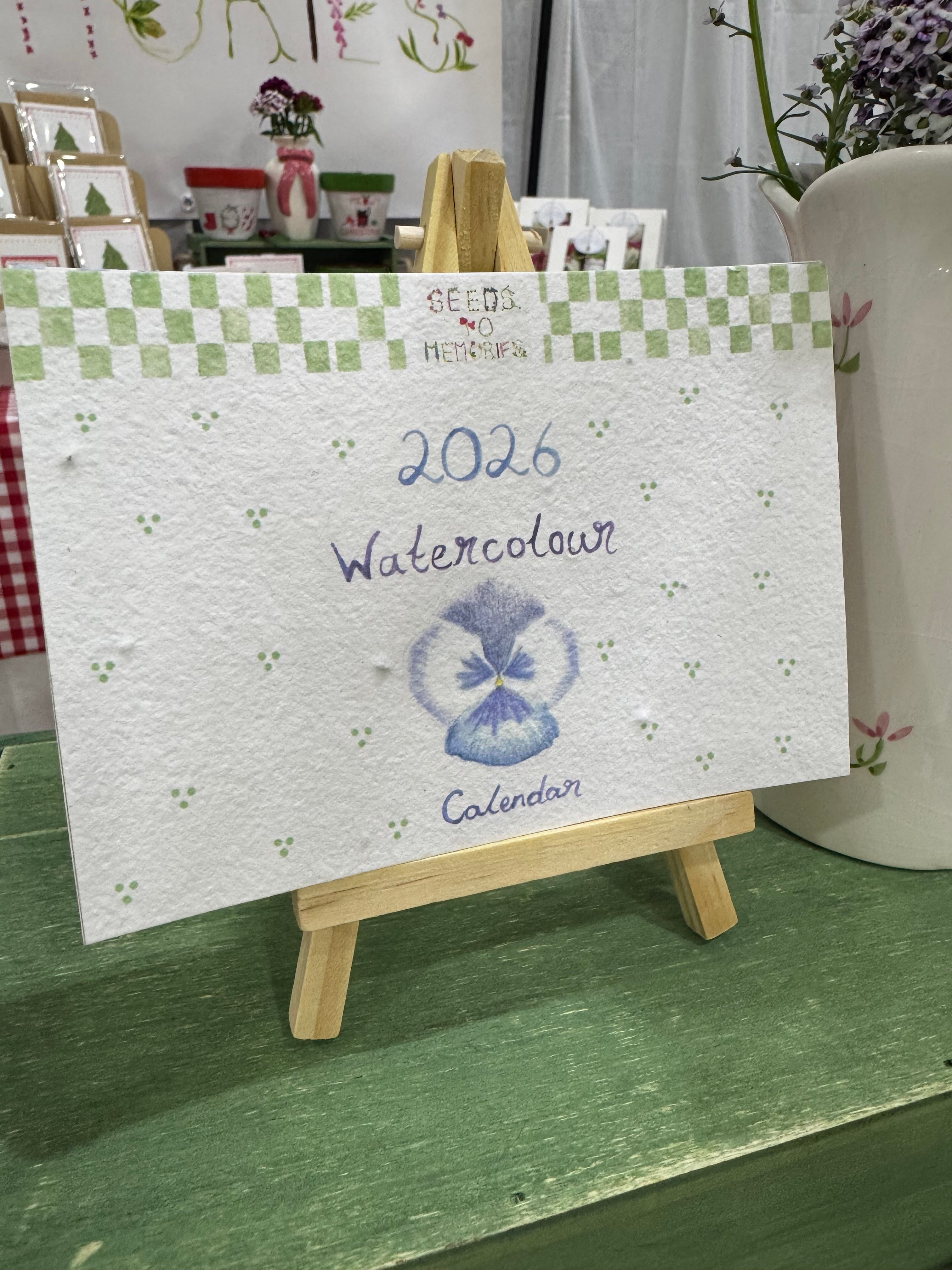 2026 Desk Calendar & Wooden Stand