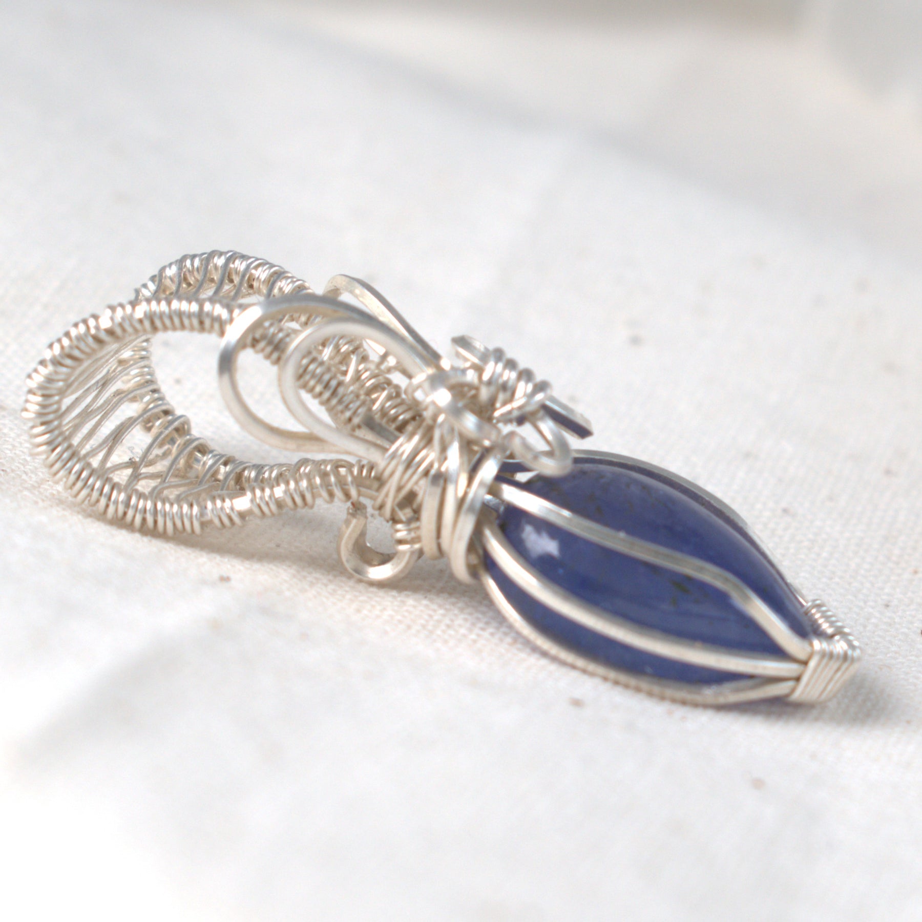 Indigo Sky - Tanzanite Wire Wrapped Pendant, December Birtstone