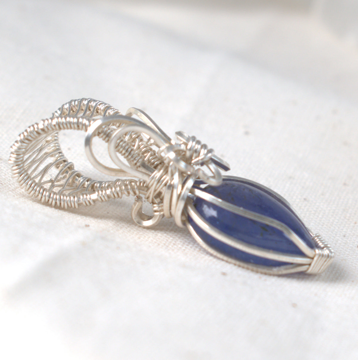 Indigo Sky - Tanzanite Wire Wrapped Pendant, December Birtstone
