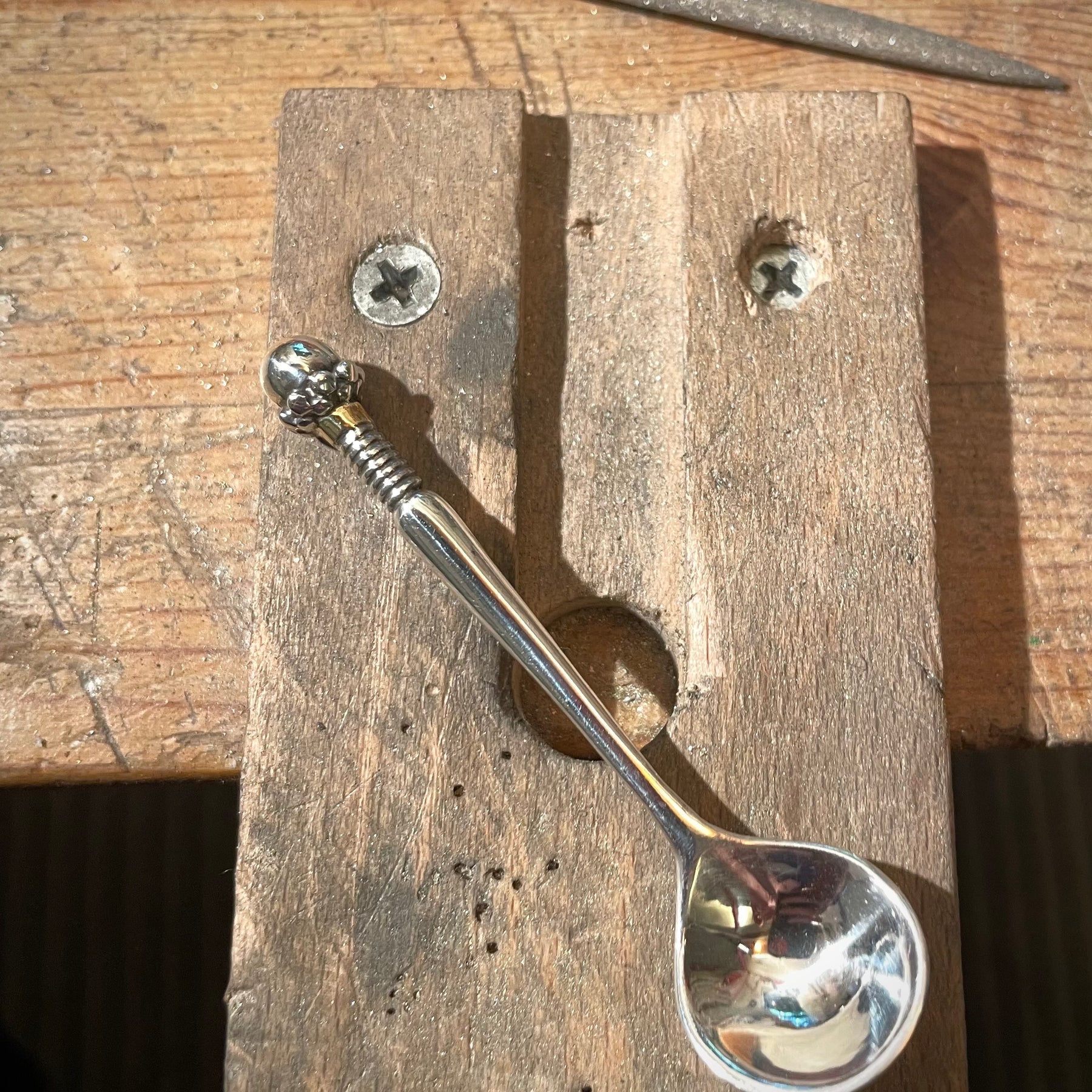 Cute sterling silver salt spoon