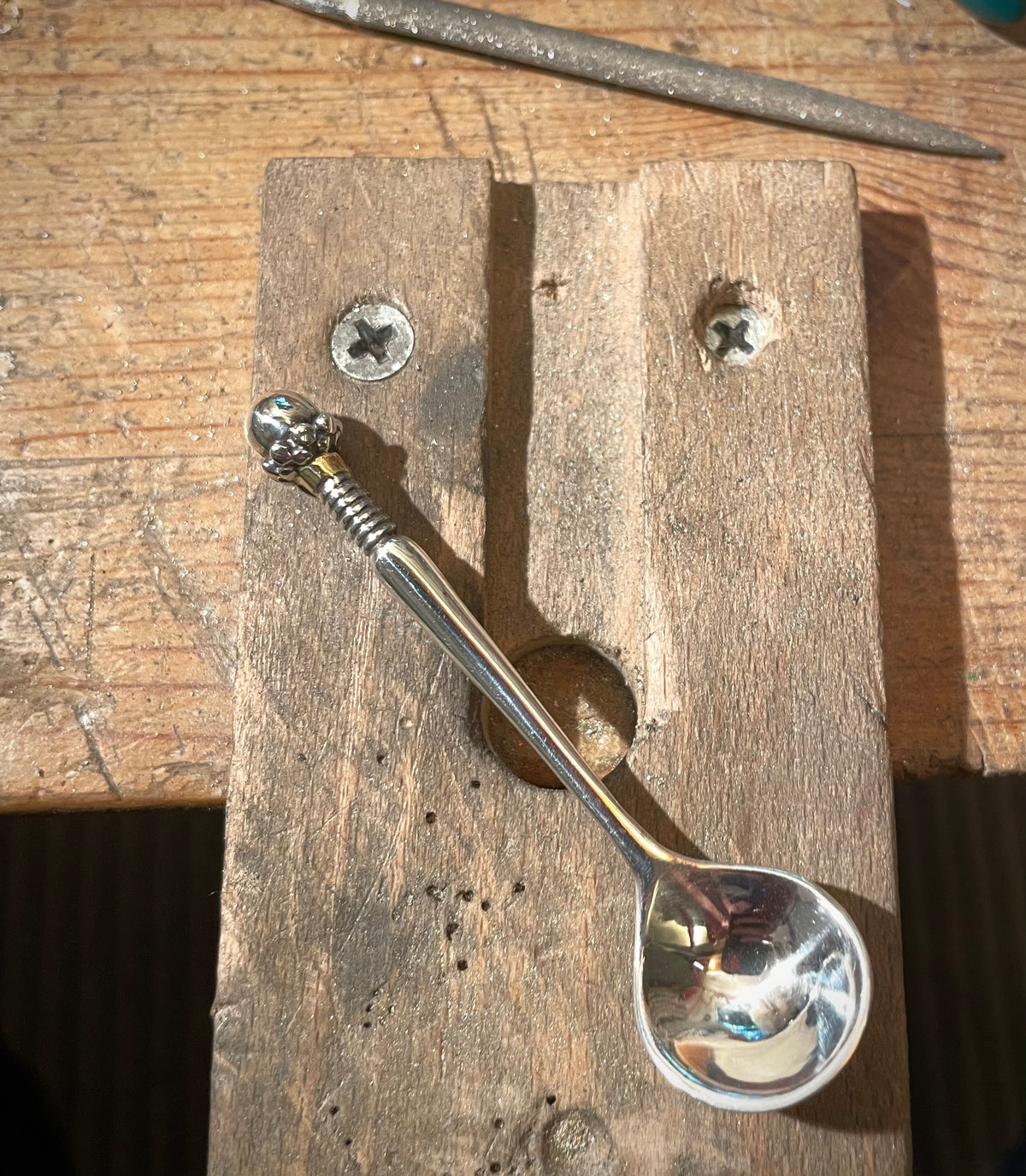 Cute sterling silver salt spoon
