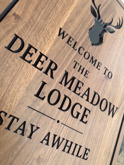 Personalized Wood Cabin Sign for the Lodge, Mountain Retreat or Shack - Weatherproof