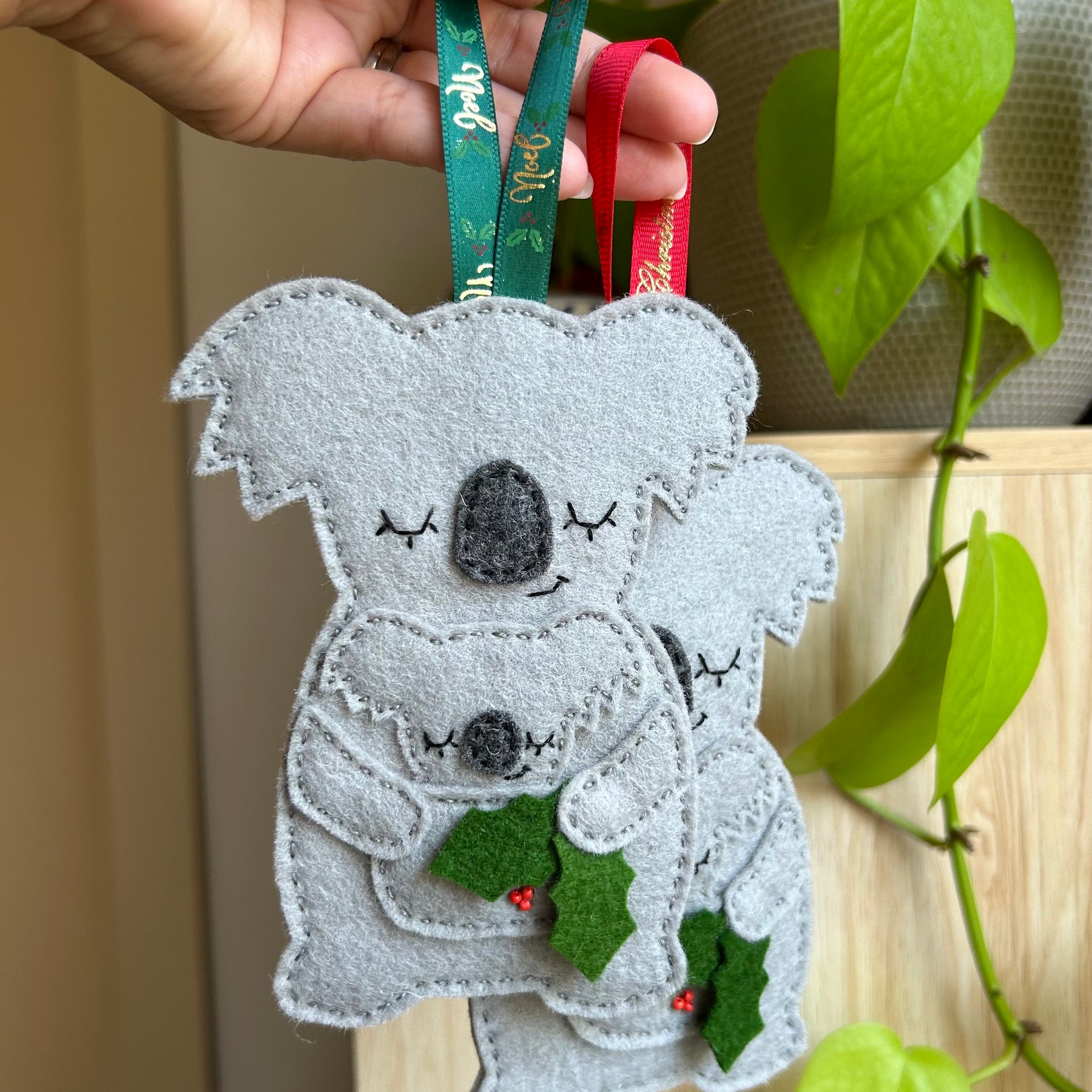 Mama Koala with a joey , ornament, Christmas decoration