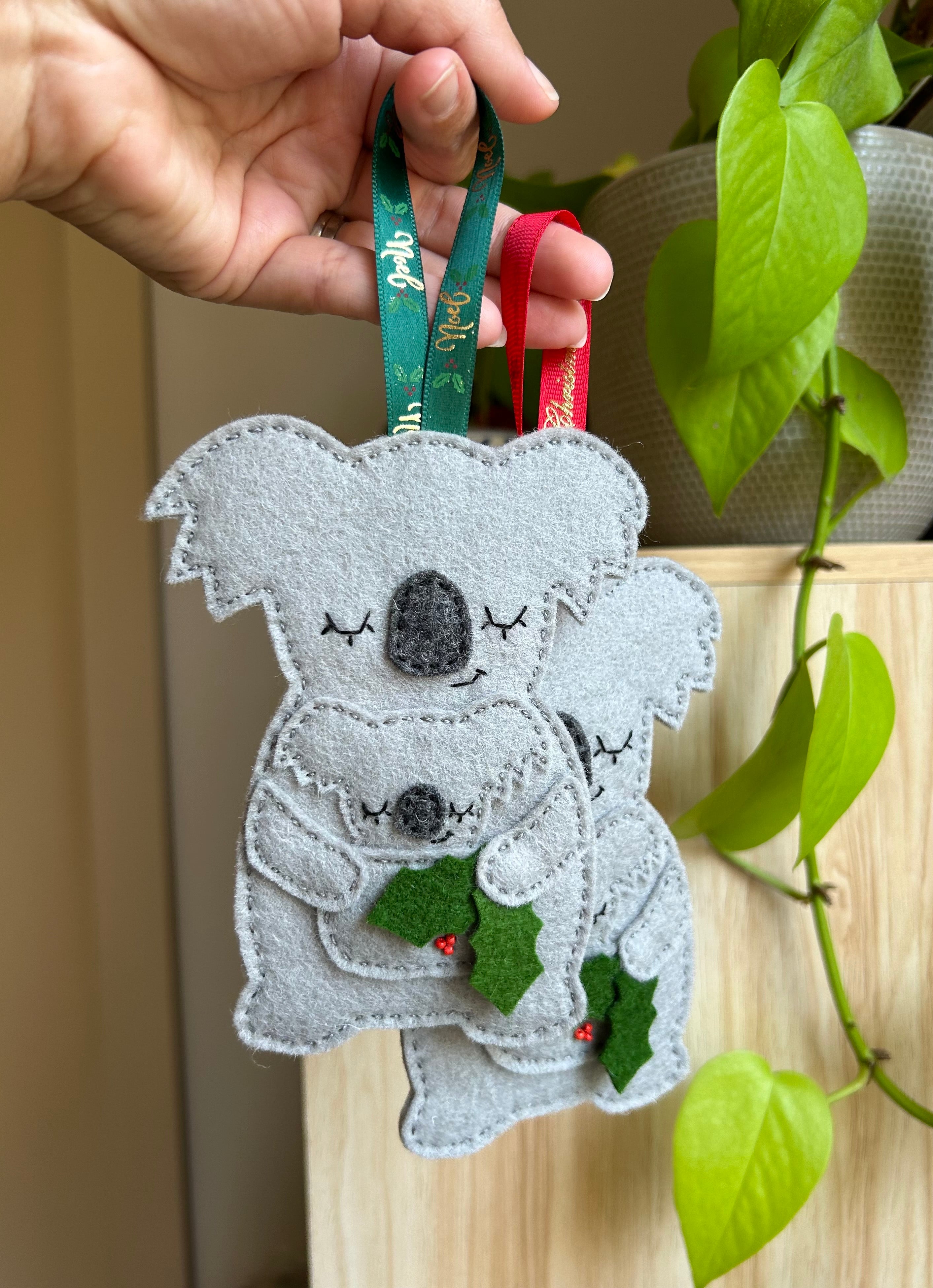 Mama Koala with a joey , ornament, Christmas decoration
