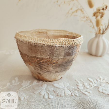 Textile Art Bowl – Natural & Earthy (1)
