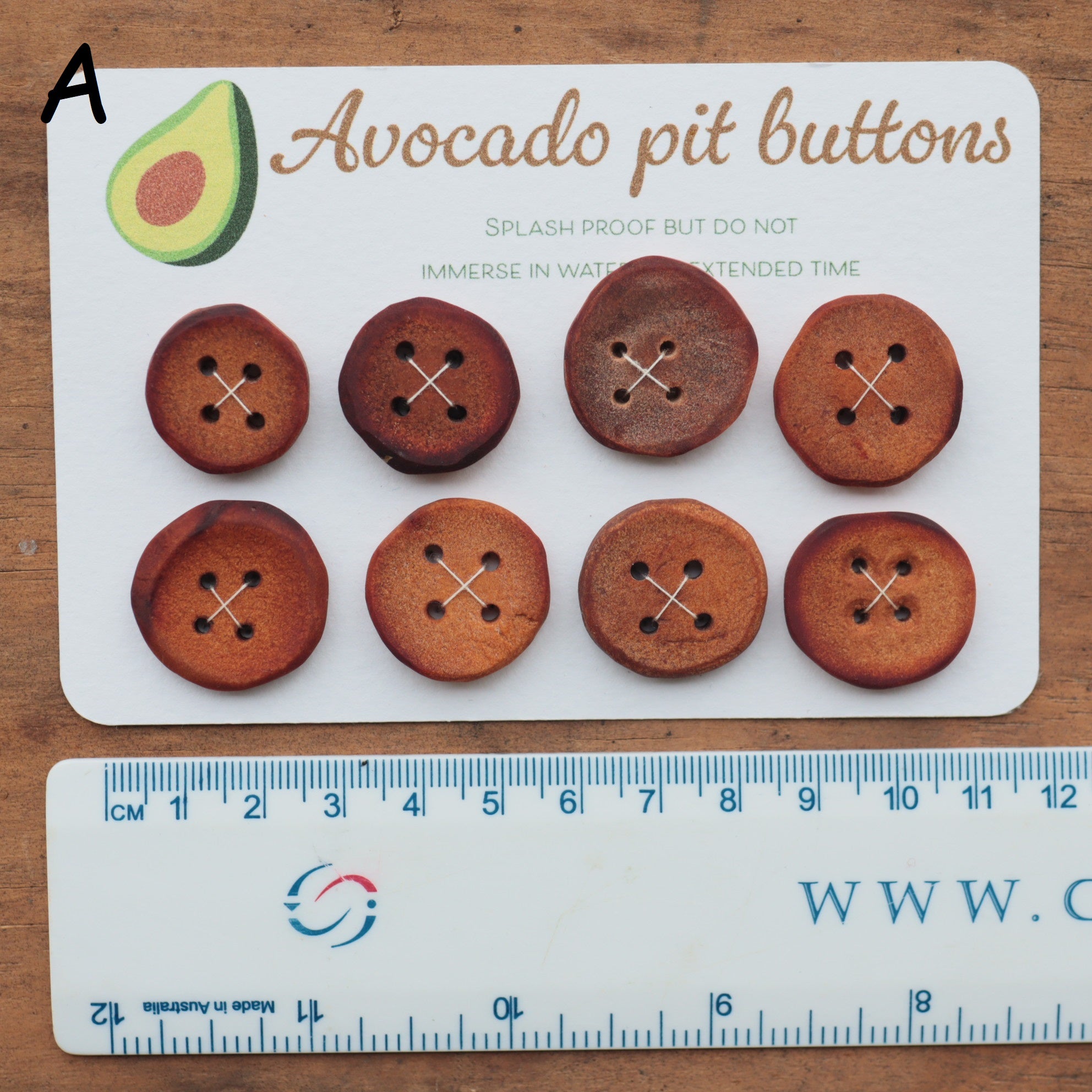 Hand carved Avocado pit Buttons. 5 to 10 Buttons on a card.