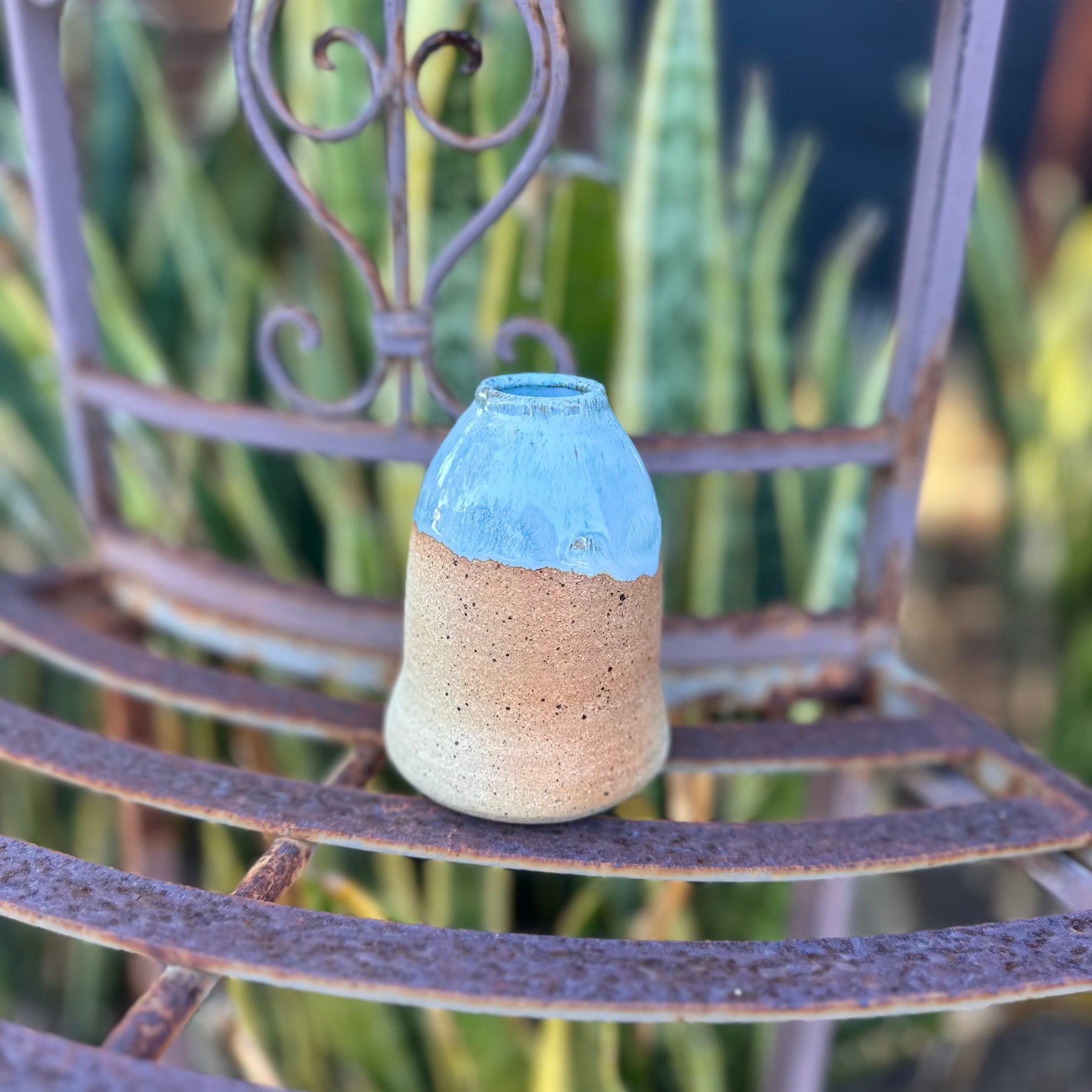 Speckled stoneware bud vase | Forget-me-not