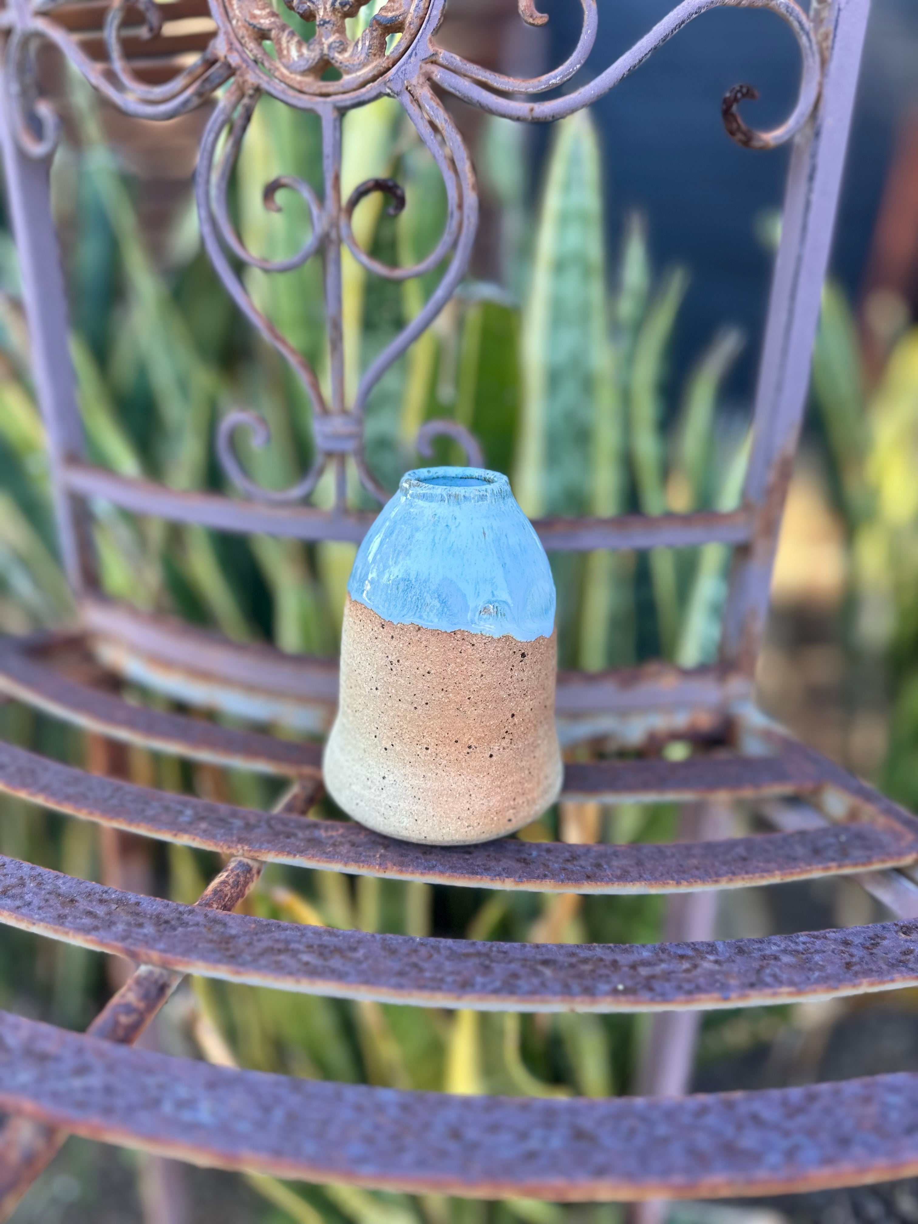 Speckled stoneware bud vase | Forget-me-not