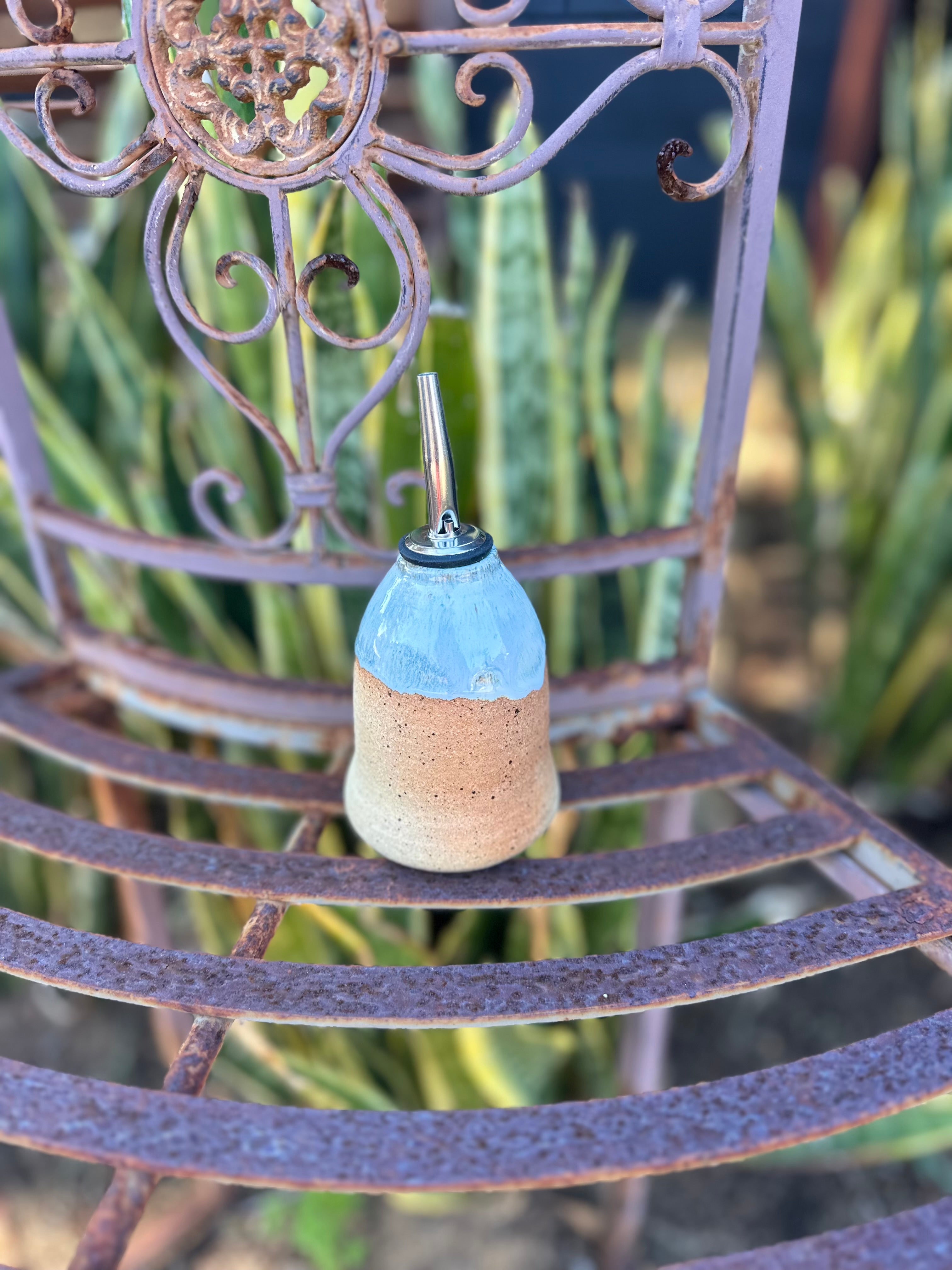Speckled stoneware bud vase | Forget-me-not